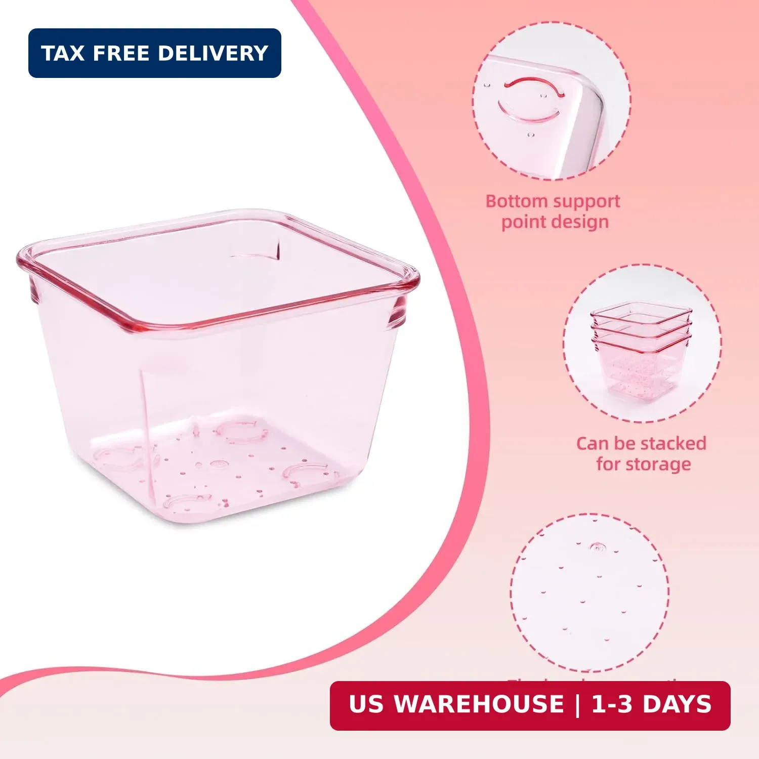 Kitchen Desk Drawer Organizers Storage for Office, Small Acrylic Vanity Trays Ma