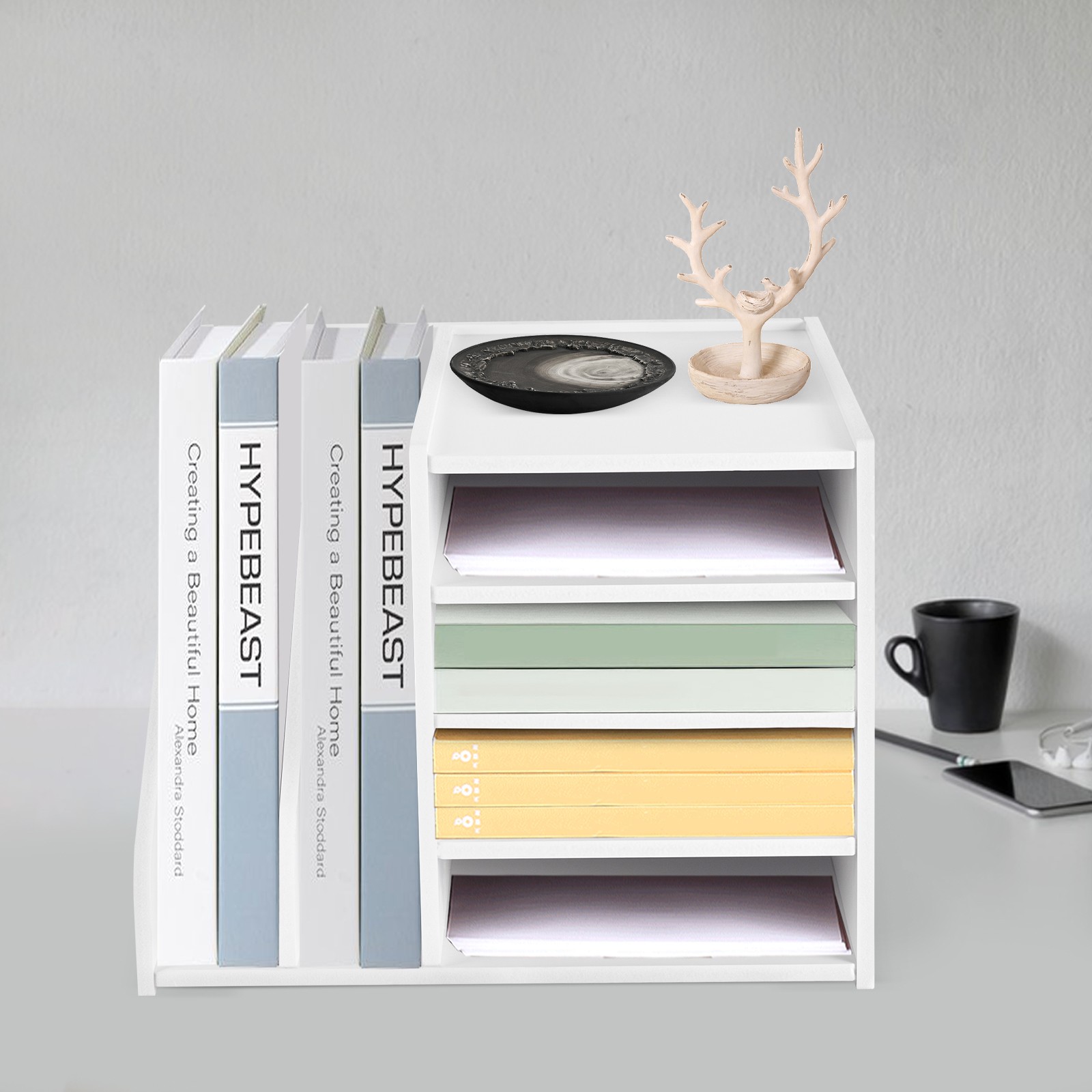 6-Tier PVC File Holder Organizer with Ample Storage Space, 15.35″ x 12.16″
