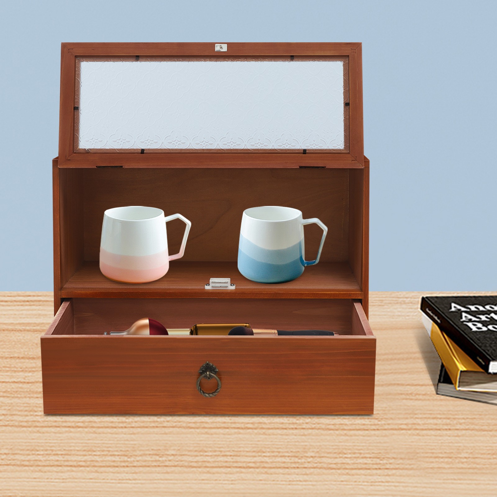 2-Tier Storage Drawer Box Cabinet for Desk – Organizing Unit for Kitchen Counter