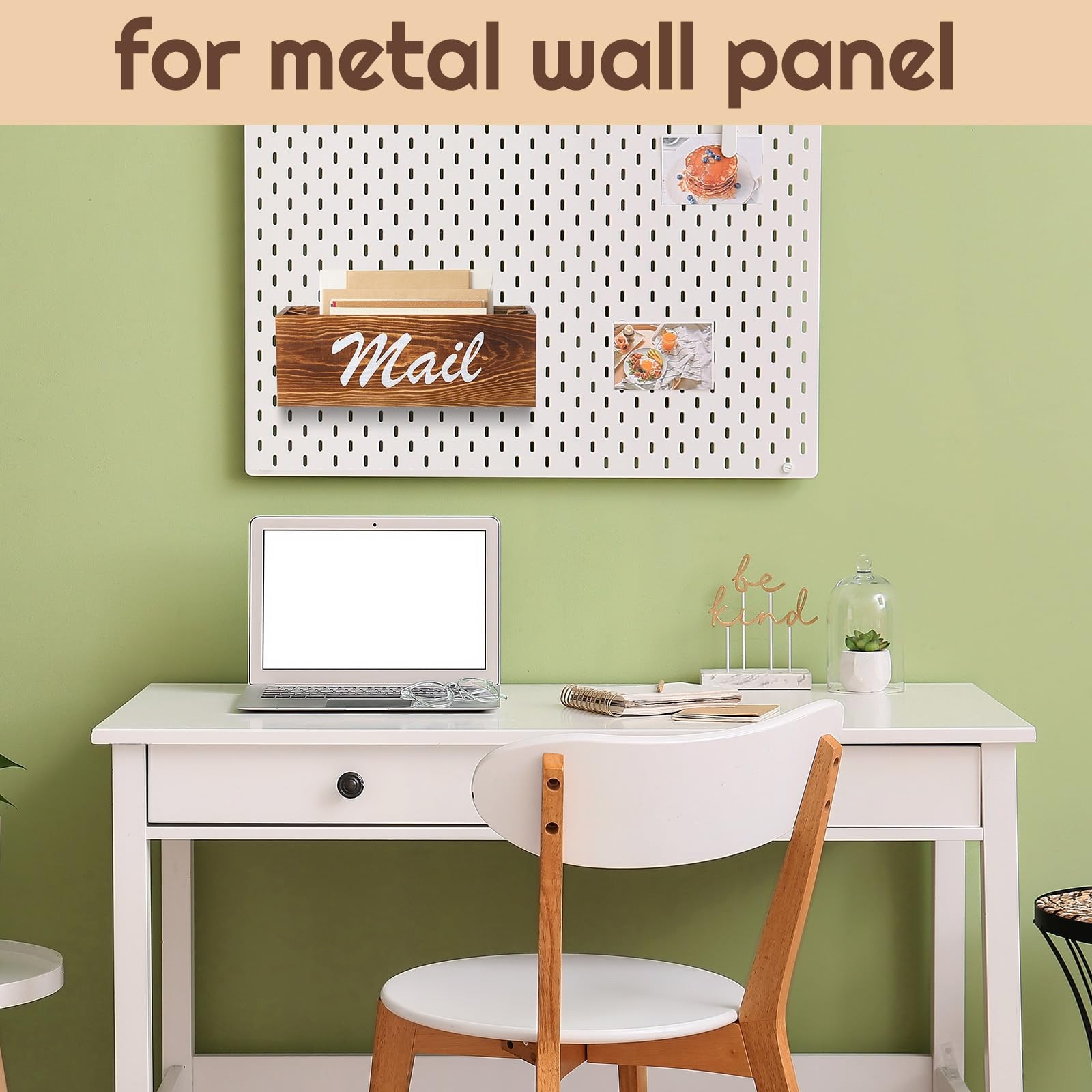 Wood Magnetic Mail Organizer Farmhouse Mail Holder for Fridge Rustic Paper Ba…