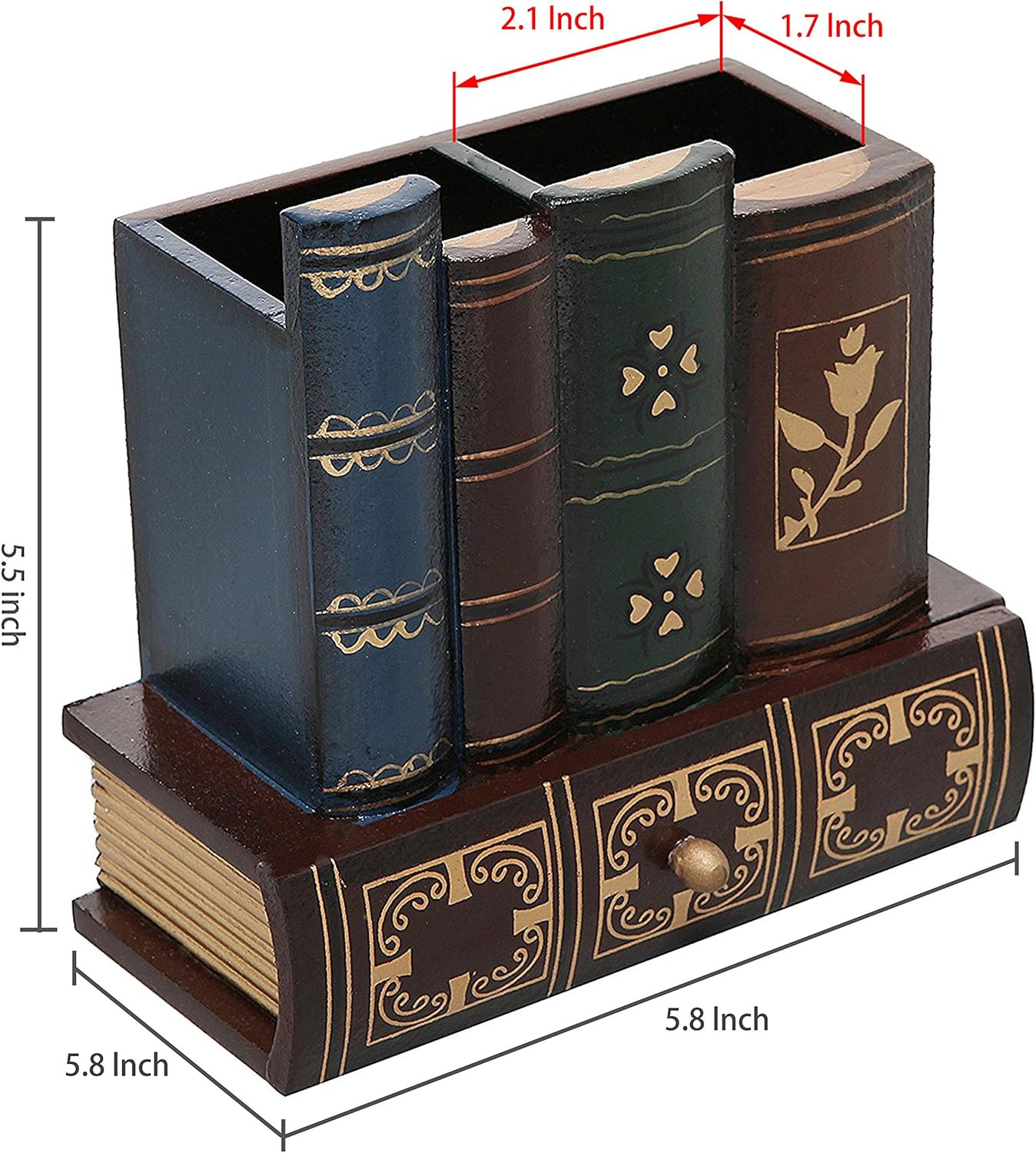 Decorative Desk Organizer Caddy, Pencil and Pen Holder with Bottom Storage Dr…