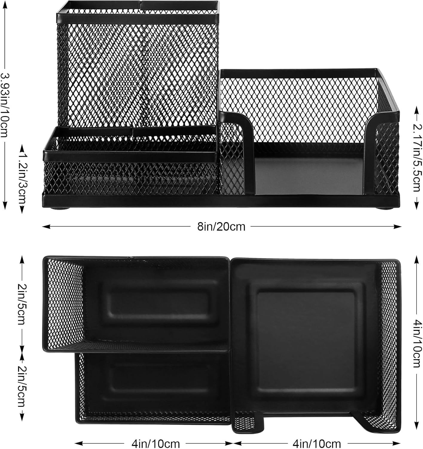 Mesh Pen Pencil Holder Desk Organizer, 3 Compartment Wire Desktop Pen Pencil …