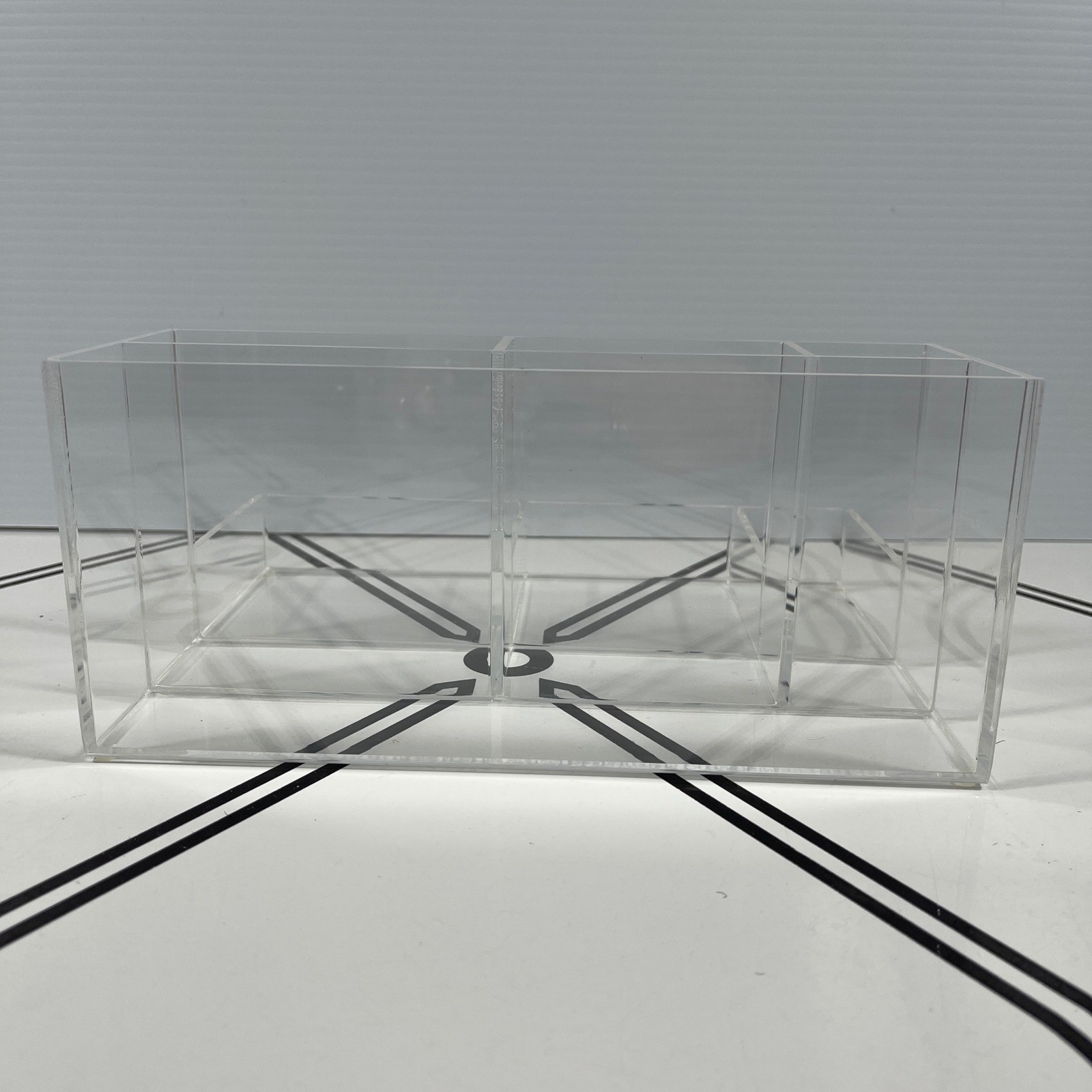 Clear Acrylic Desk Organizer 8 Compartment Makeup Office Storage Caddy