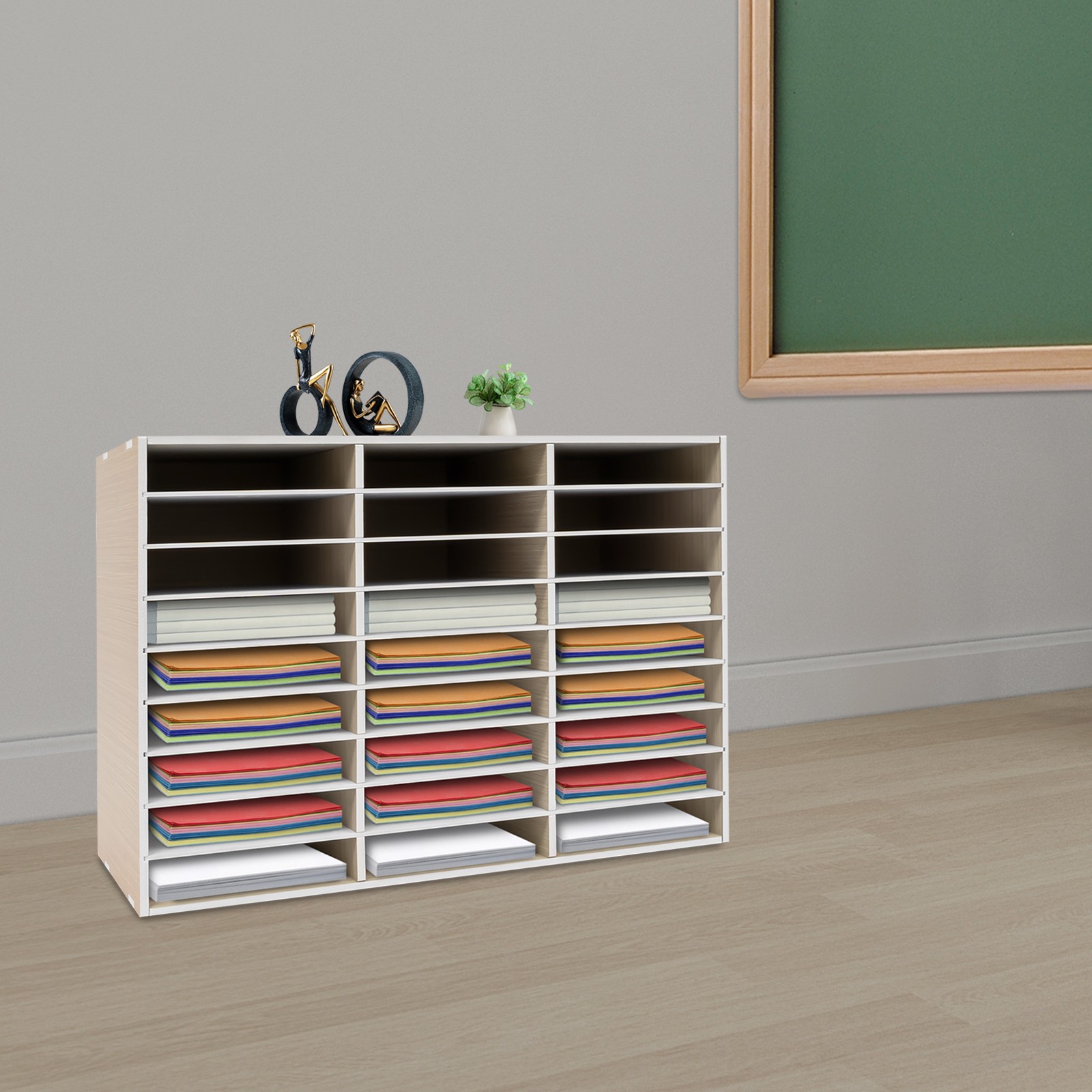 PVC Literature Organizer File Sorter Paper Storage Holder 27 Slots 32x12x22 in