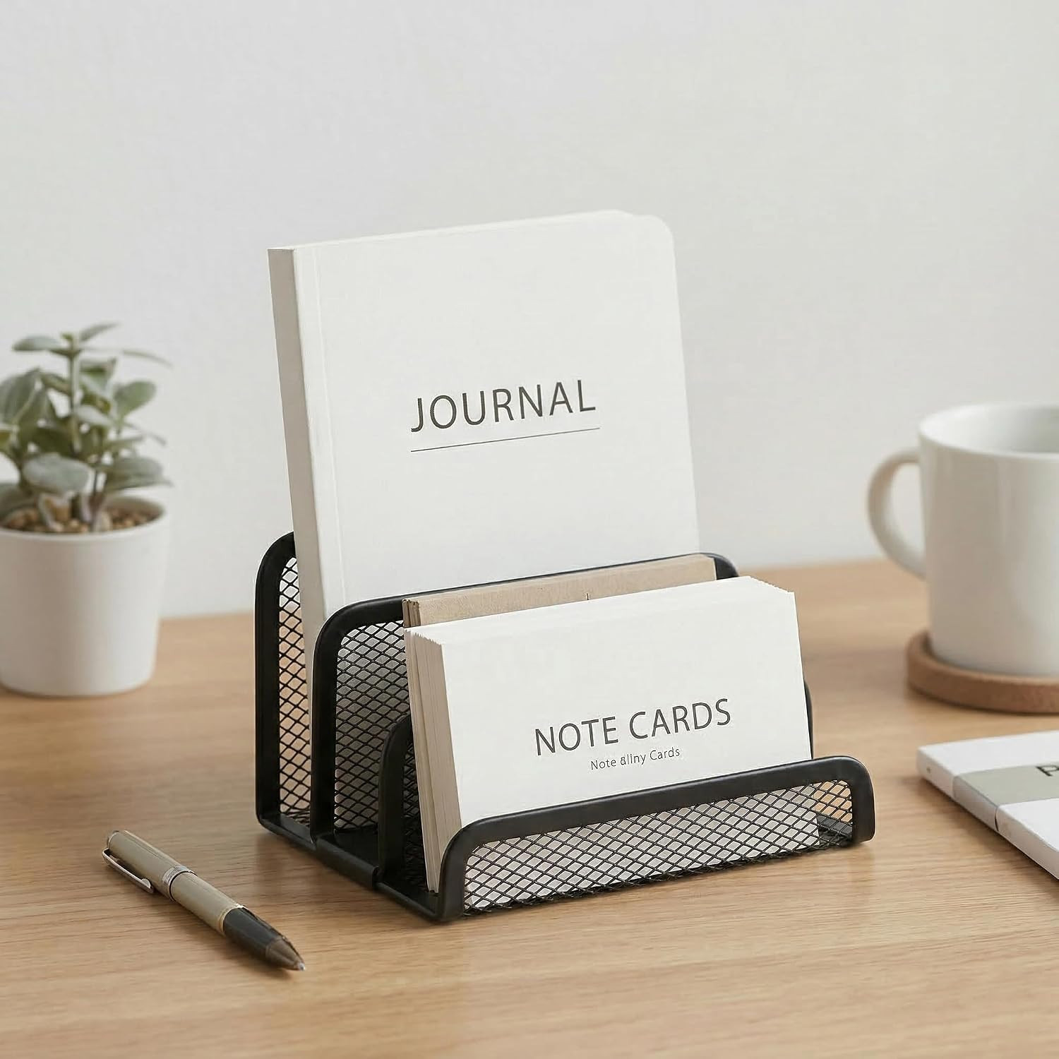 Mail Organizer for Desk, 3-Slot Mesh Metal Mail Holder Countertop, Letter Holder