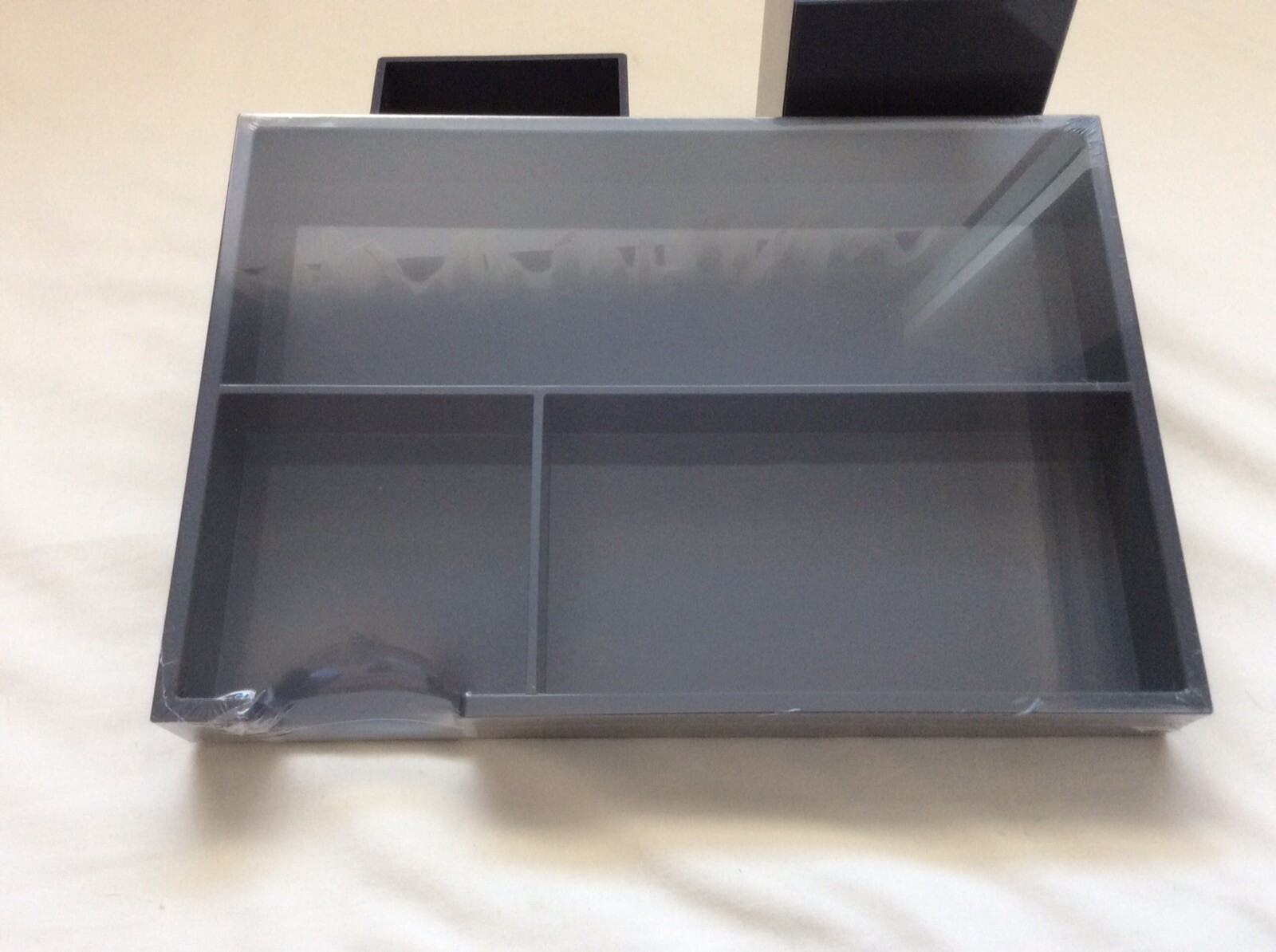 Desk Organizer Set With Antimicrobial Treatment, Gray ( 3 Piece )