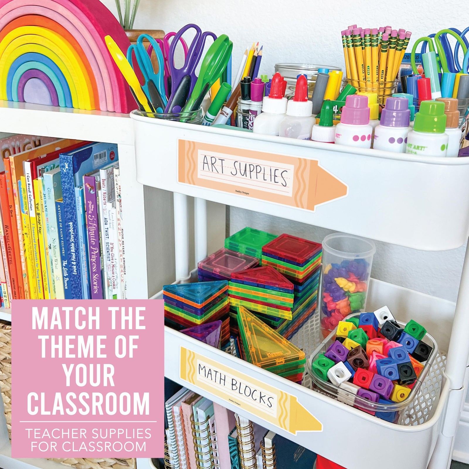 Desk Name Tags for Classroom 36 Student Desk Name Plates Colorful Pastel Crayon