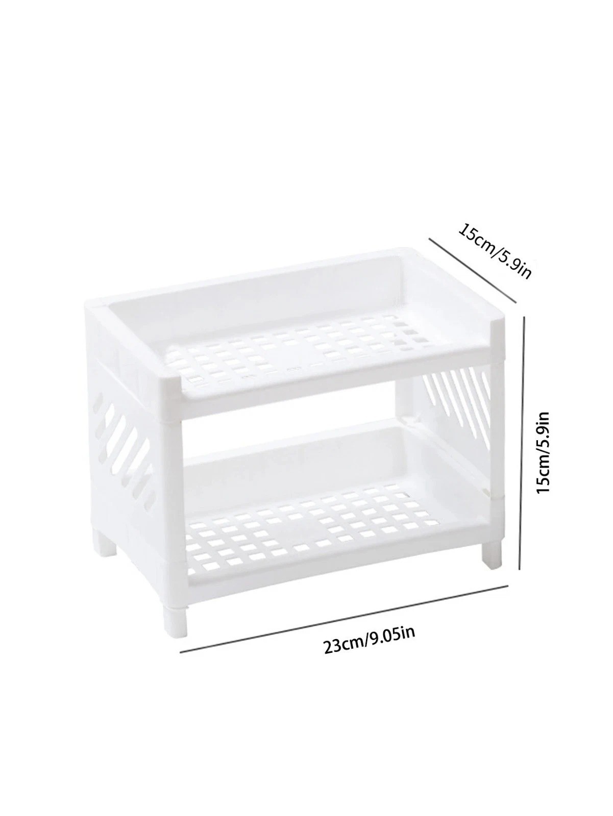Double Layer Desktop Storage Rack PP Organizer Office Makeup Stationery Holder
