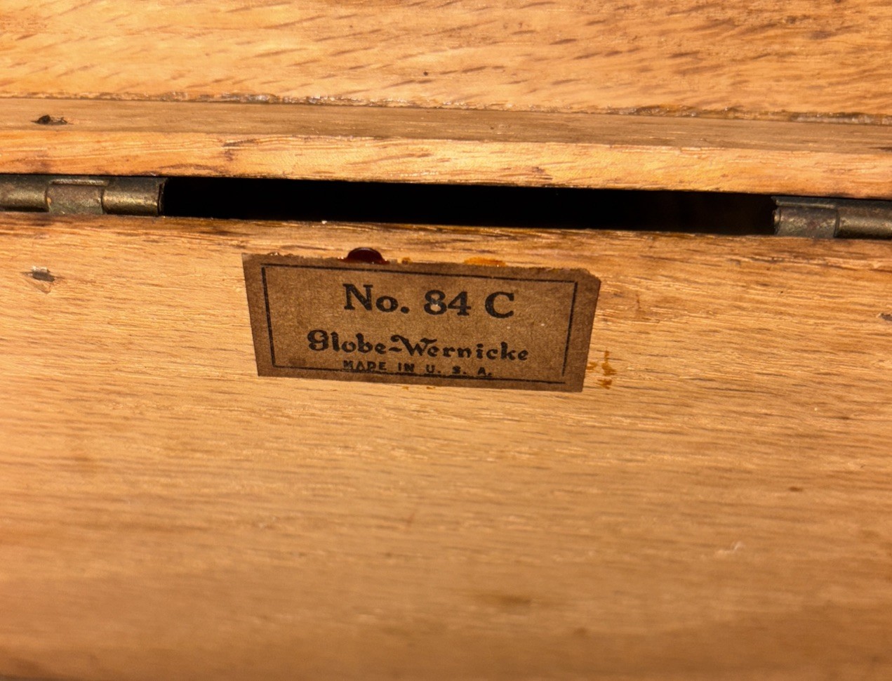 Vintage 1920s Globe Wernicke Oak Wood 84C File Recipe Index Card Storage Box