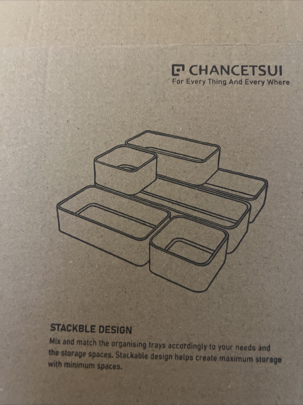 New Chancetsui 9 Pcs Stackable Drawer Organizer Trays Set Navy Blue