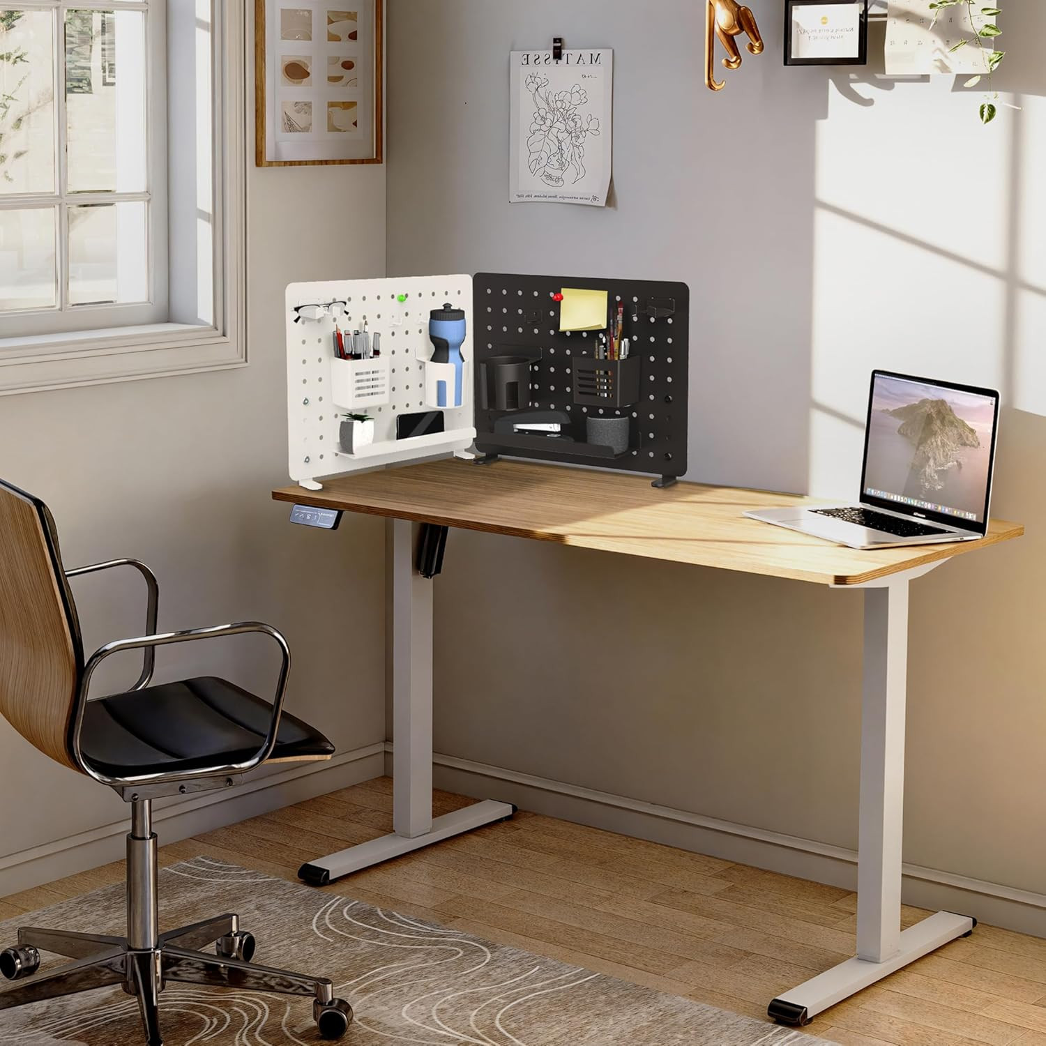Clamp-On Pegboard Organizer for Home Office, Gaming & Crafting – Black