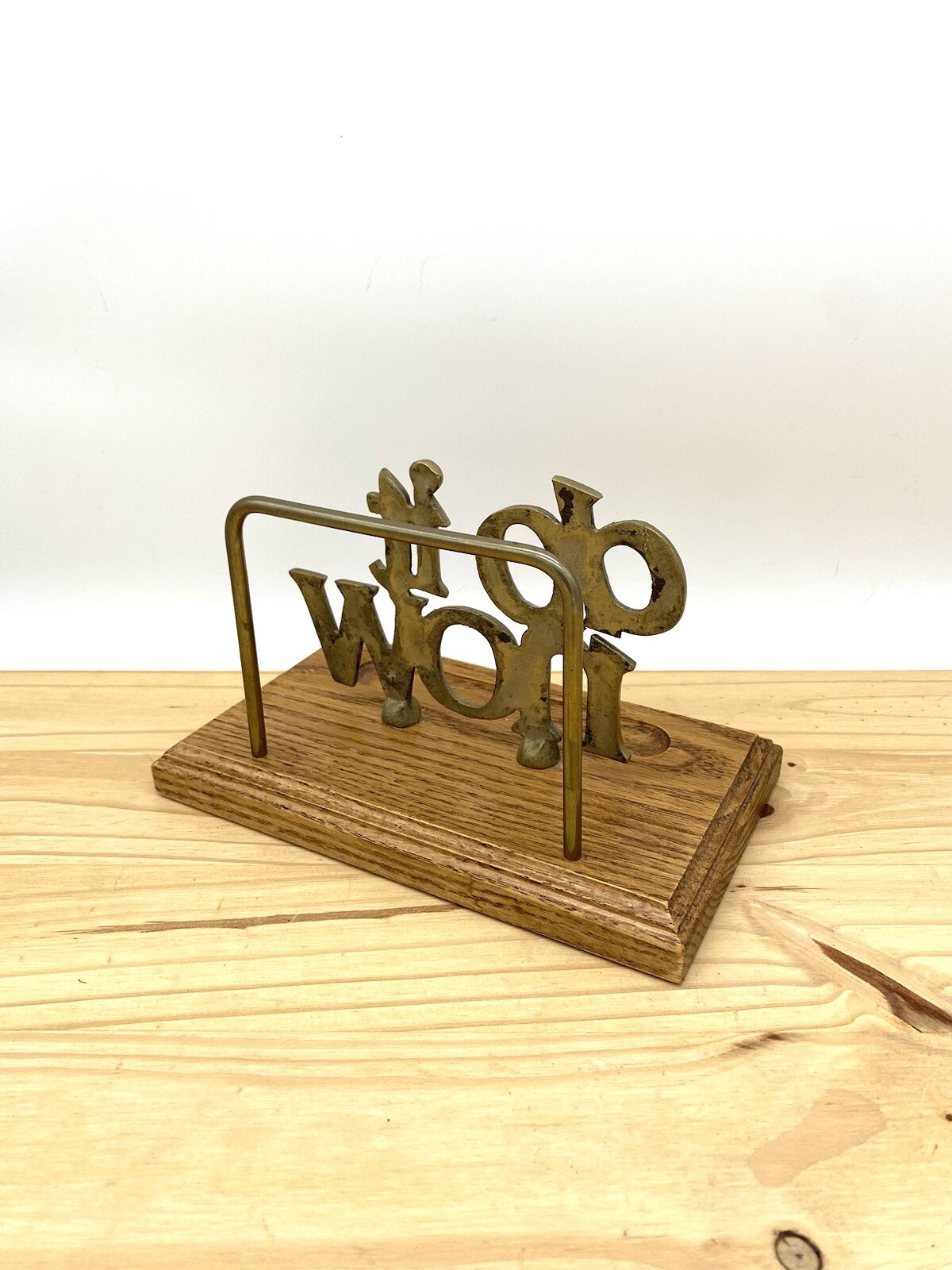 Vintage Brass On Wood Inspirational DO IT NOW Desk Organizer Mail Holder