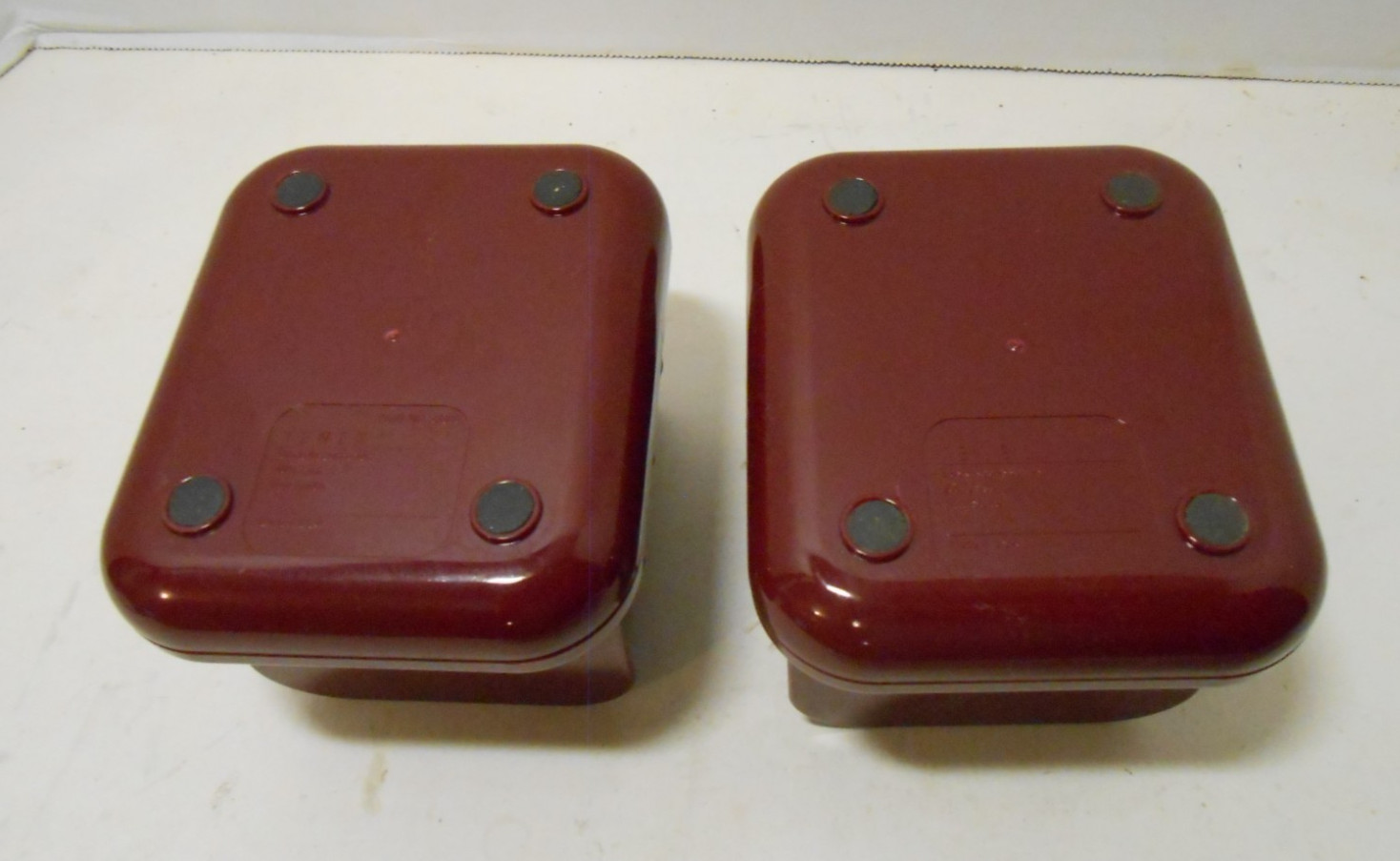 2 Vintage Tenex Desk Accessories Plastic Burgundy Mini Sorters Made in USA