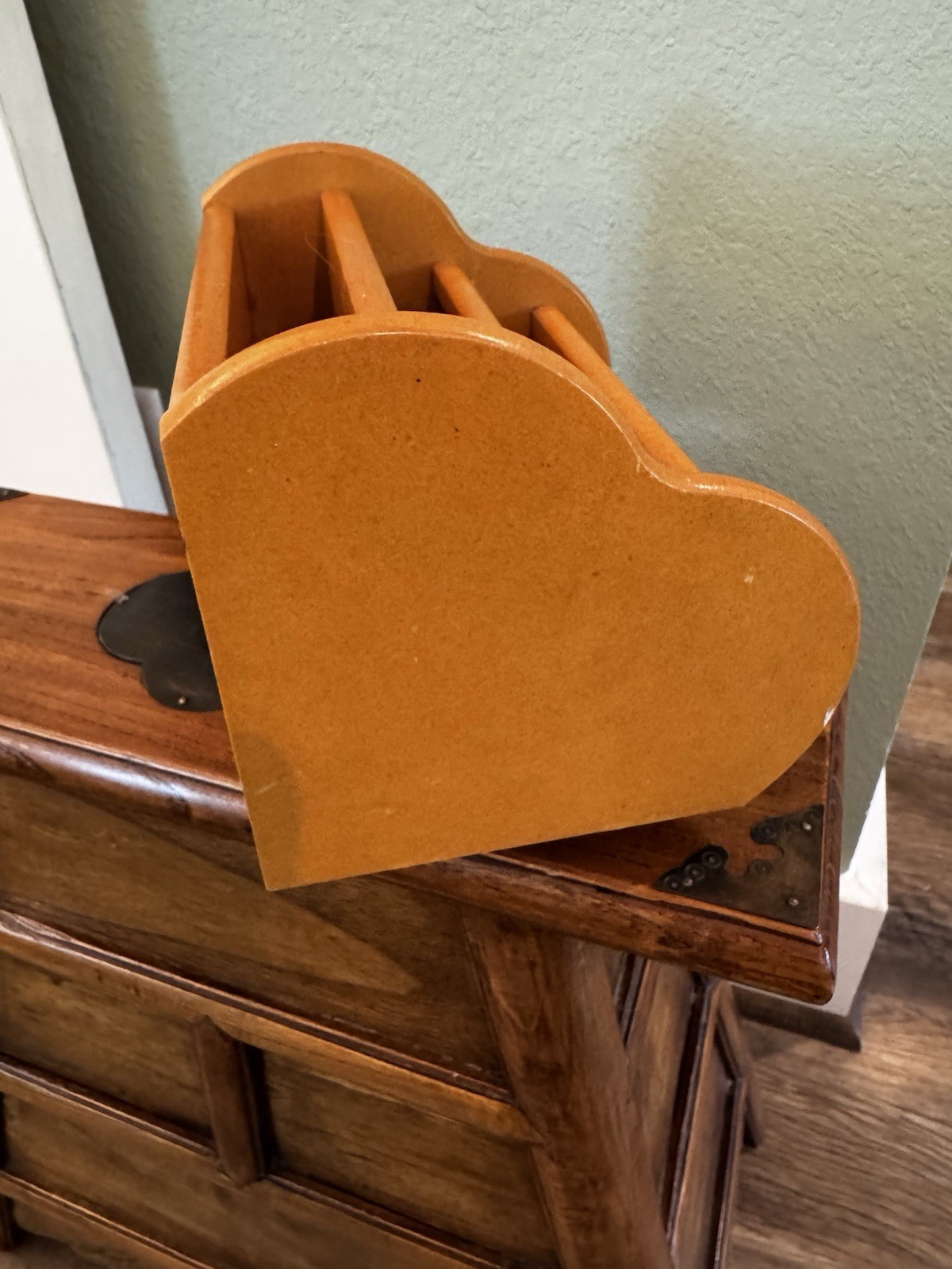 VTG MCM Oak Wood Desk360 Swivel DividedOrganizer One w Slide 6″ X7.25″