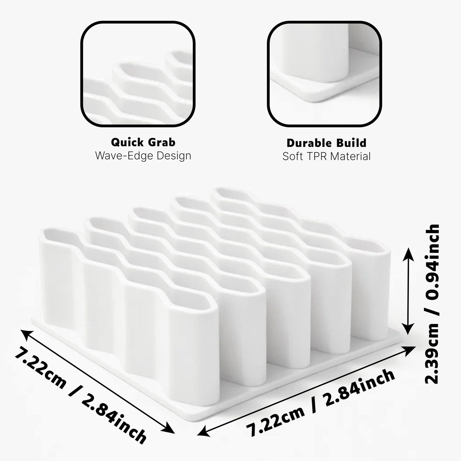 Ointment Tube Organizer Holder, Wave Design Desk Black and White