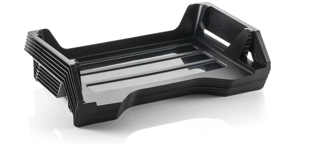 Document Organizer Office Desk Paper Tray Storage Drawer Business A4 Ribbed Base