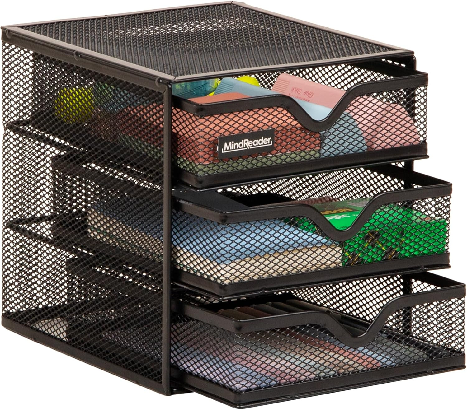 Desktop Accessory Storage, Desk Supplies, Organizer, Office, Metal Mesh, 6.25″ L