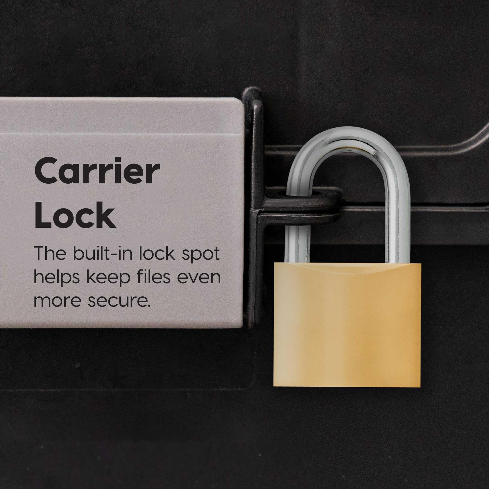 IRIS USA File Box with Lid Organizer for Letter Single, Black w/ Handle