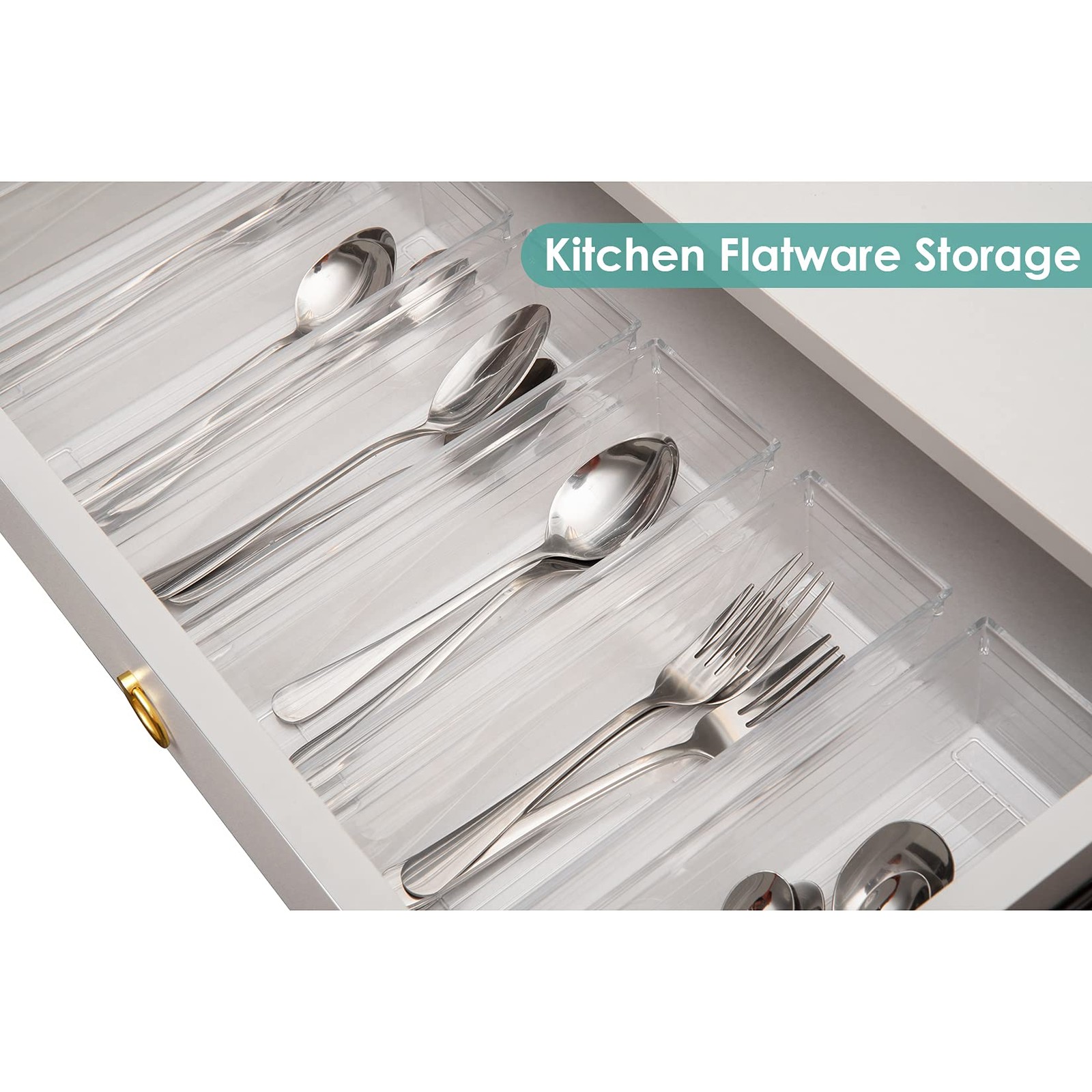 Backerysupply Clear Plastic Drawer Organizer Tray 9 in x 3 x 2 in,