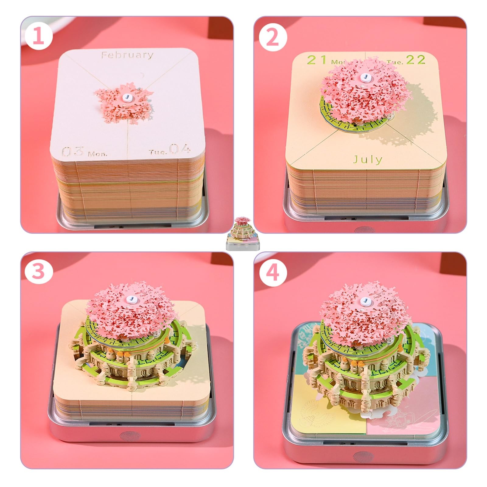 3D Calendar 2026, Time Piece Tear-Away Castle in the sky