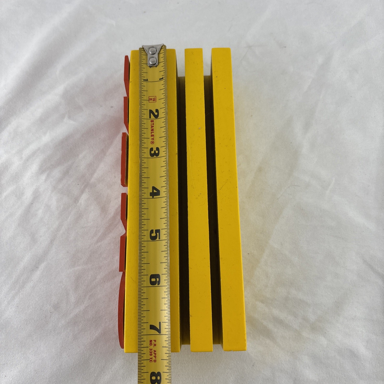 Vintage Retro Wooden “MEMO” Spellout Holder Desktop Organizer Yellow and Red