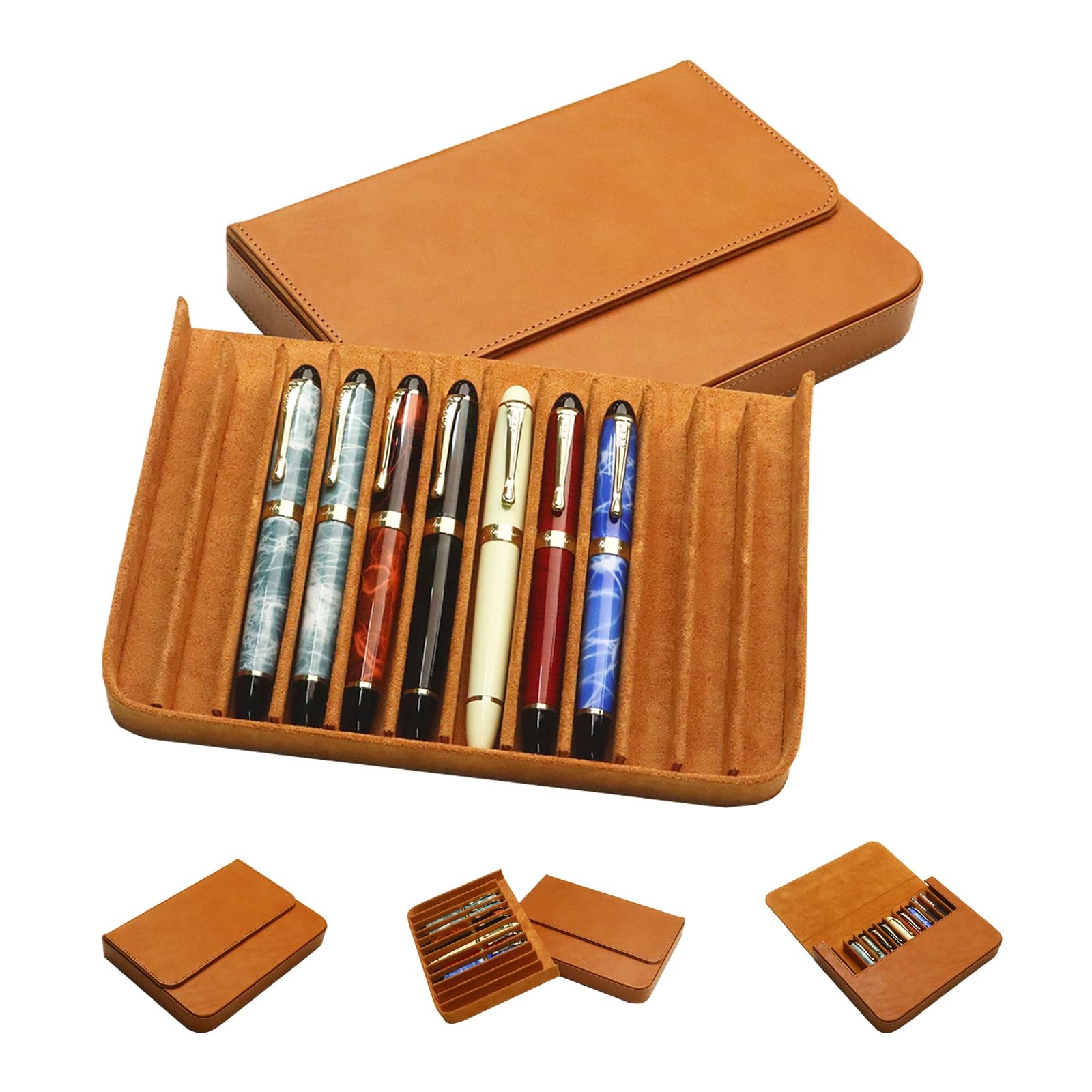 Leather 12 Fountain Pen/Pencil Tray Case Organizer, Fashion Design, Handmade,…