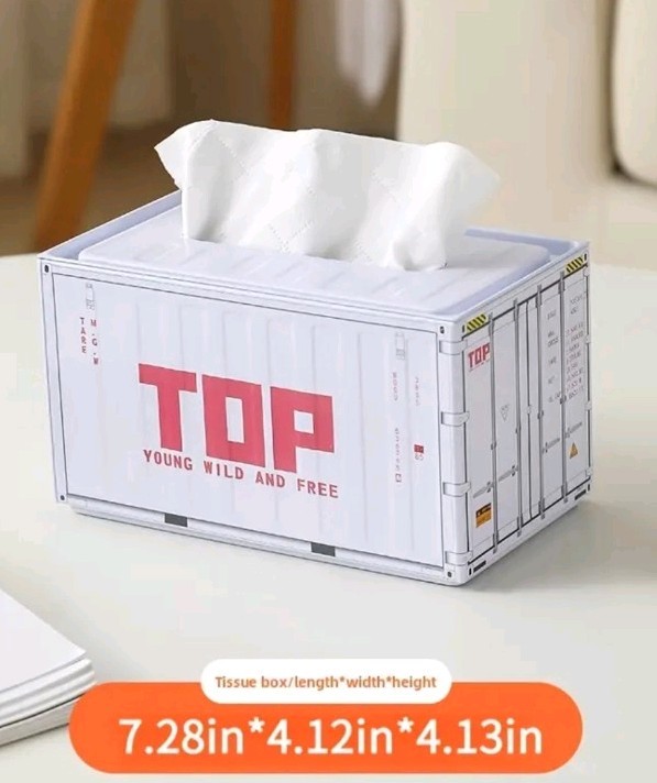 Tissue Box Metal Desktop Organizer Container Storage Box Bin Office Supplies NEW