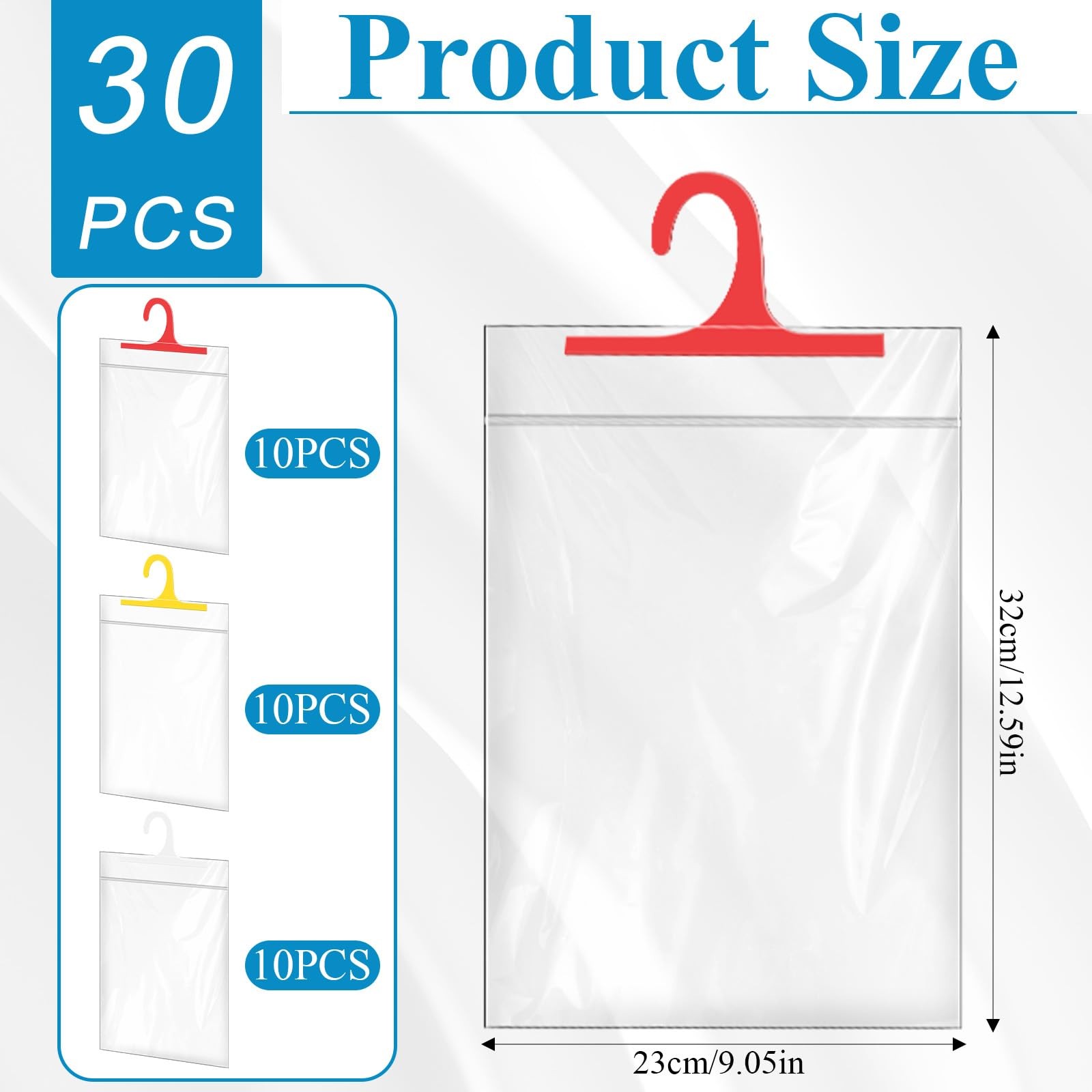 30 Pack Hanging Storage Bags Waterproof Headphone Storage Bag Colorful Large …