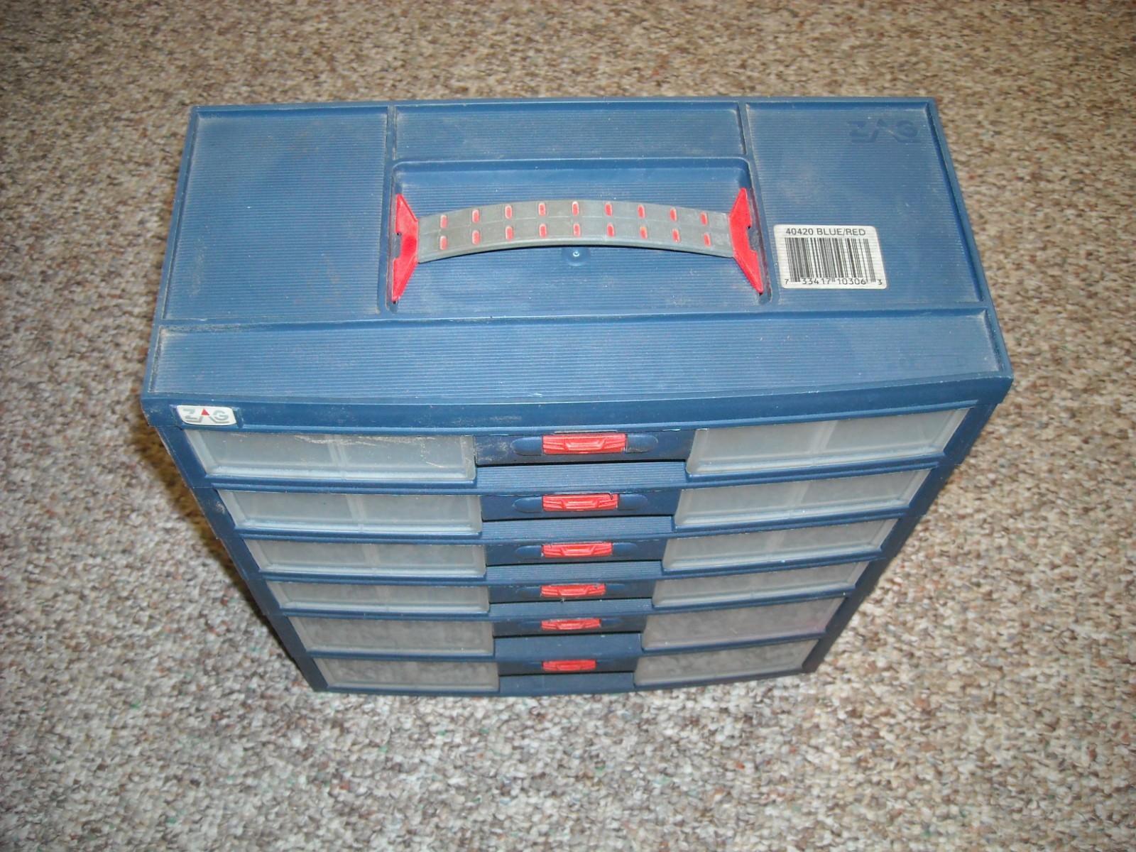 ZAG compartment 6 Drawer Plastic Handle Box Organizer Storage Click Drawers Nice