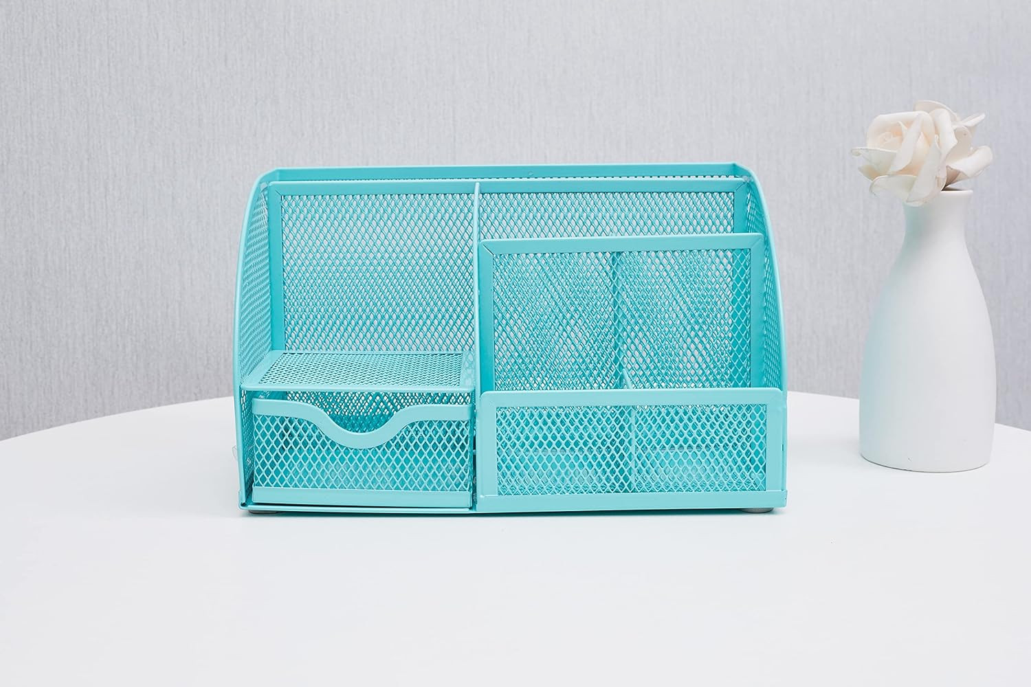 Annova Mesh Desk Organizer Office with 7 Compartments + Drawer/Desk Tidy