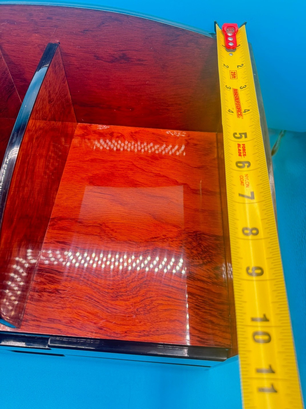 Vintage Burlwood Executive Table Top Organizer