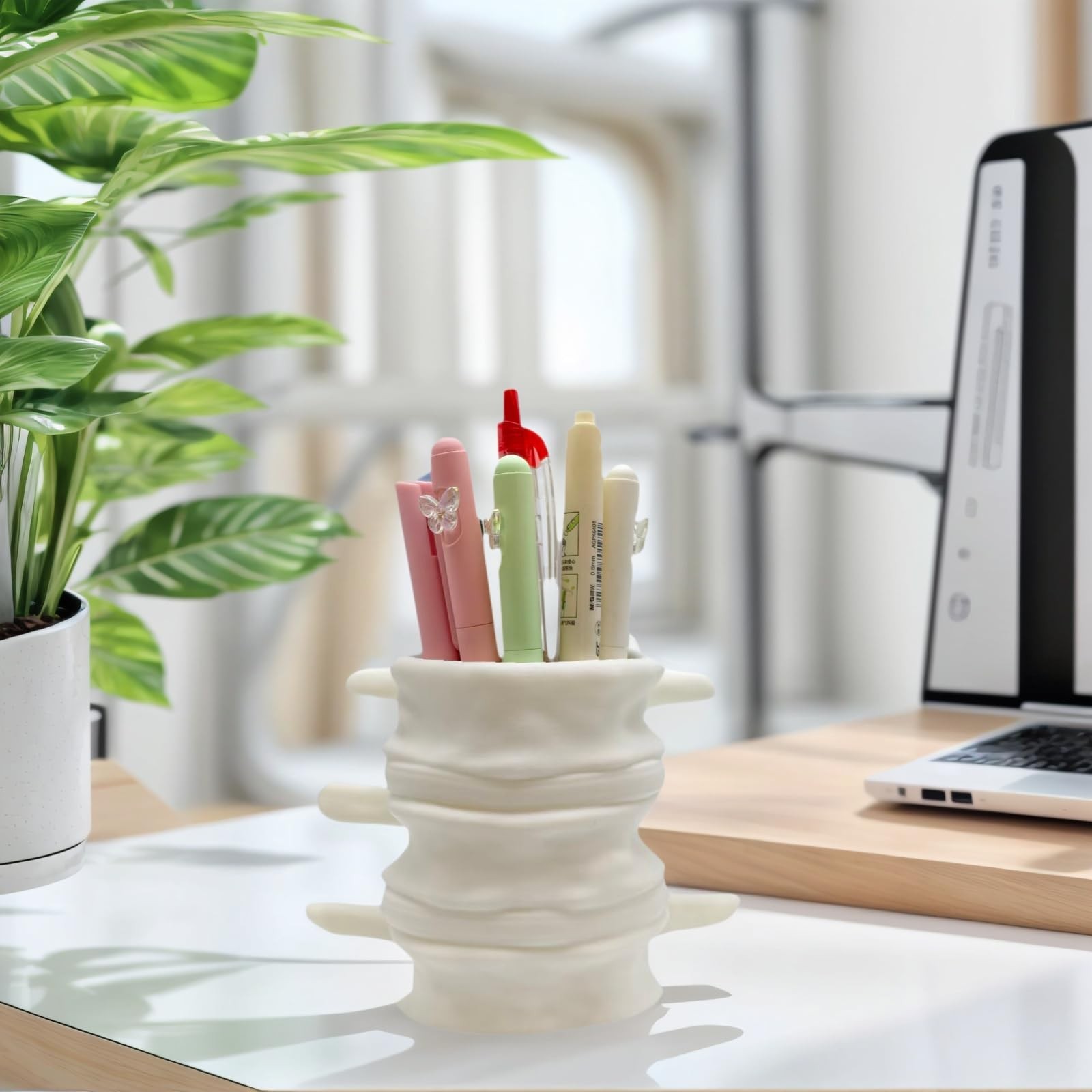 3D Printed Spine Pen Holder, Anatomical Vertebrae Pencil Cup Based on Real CT…