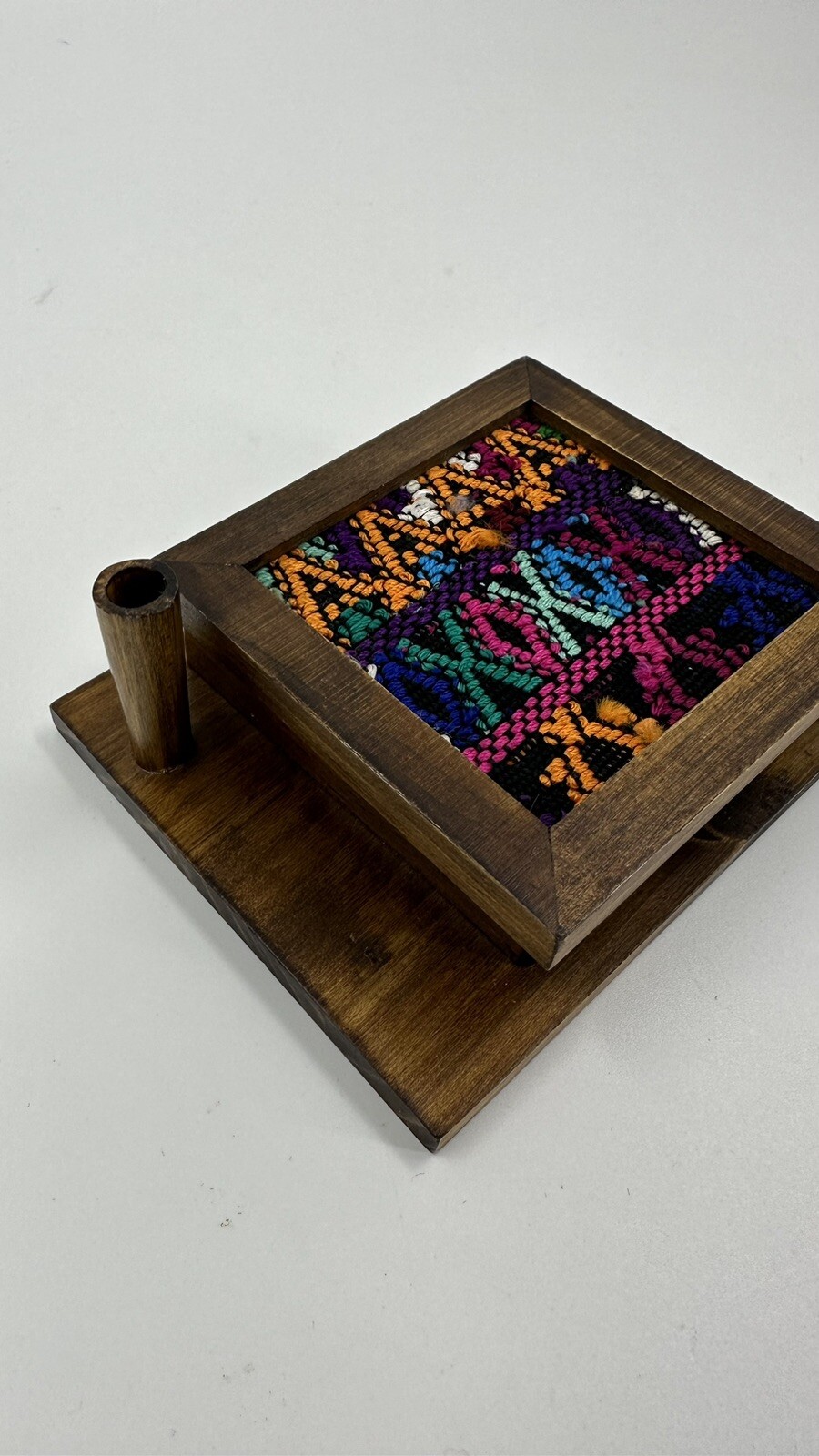 Wooden Sticky Note Pen Holder Top Desk Organizer
