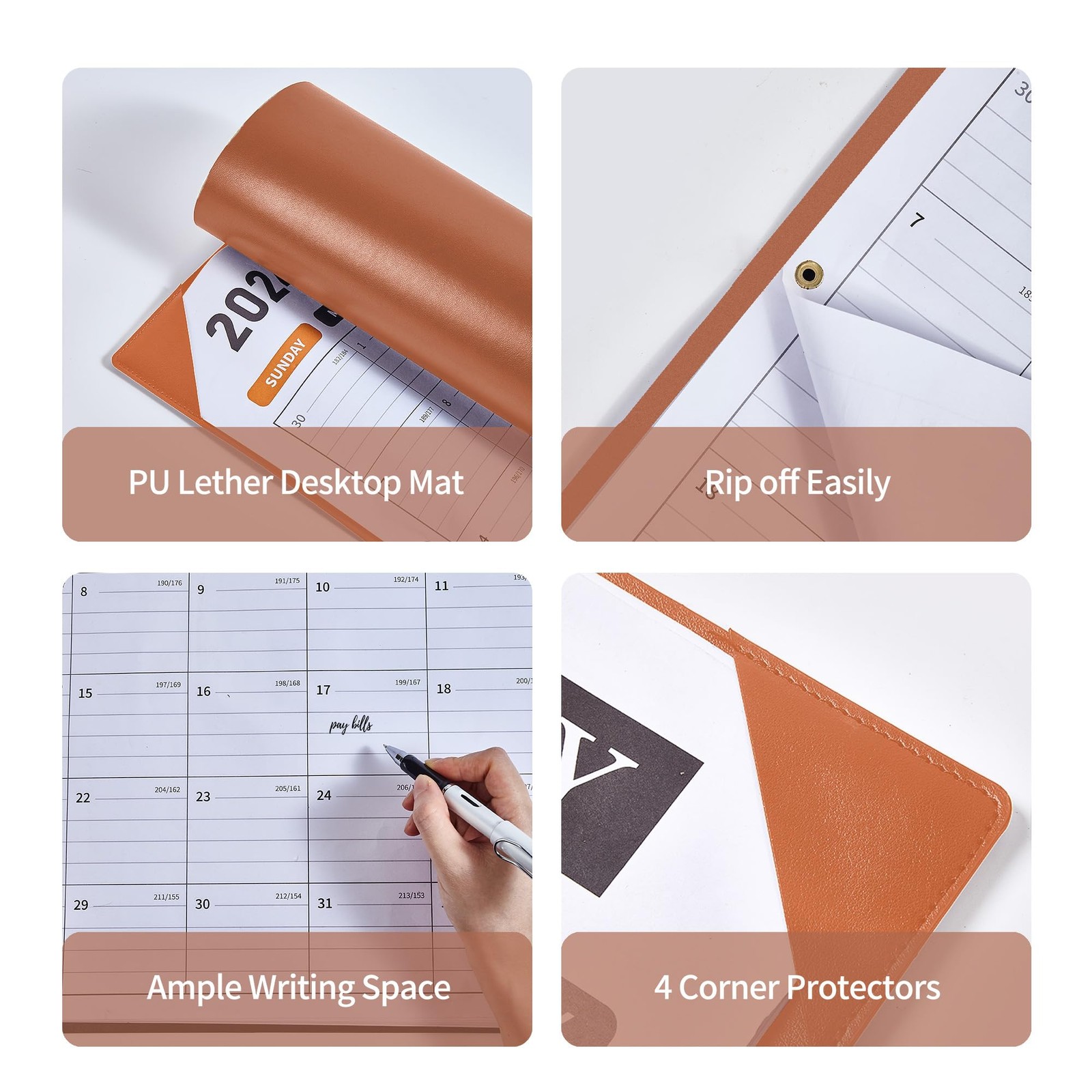 Large Desk Calendar 2026, Calendar with Desk Protecting Pad, 2026 Desk Calendar