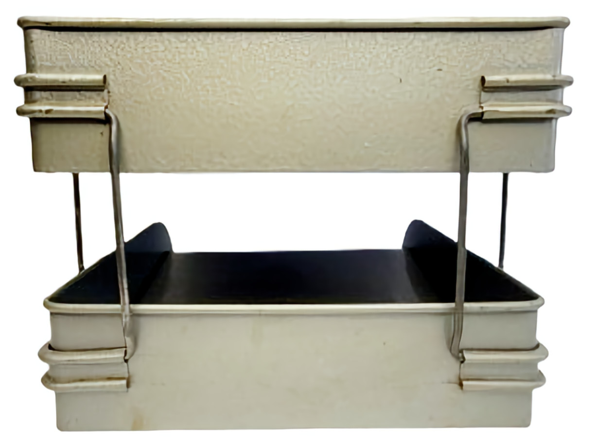 Mid Century Industrial Globe-Wernicke Metal 2 Tier Gray File Document Tray 1940s