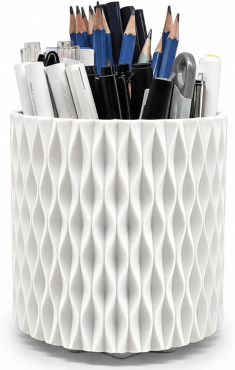 Rotating Pen Holder for Desk, 5 Slots Easthetic Pencil holder Desk Organizer