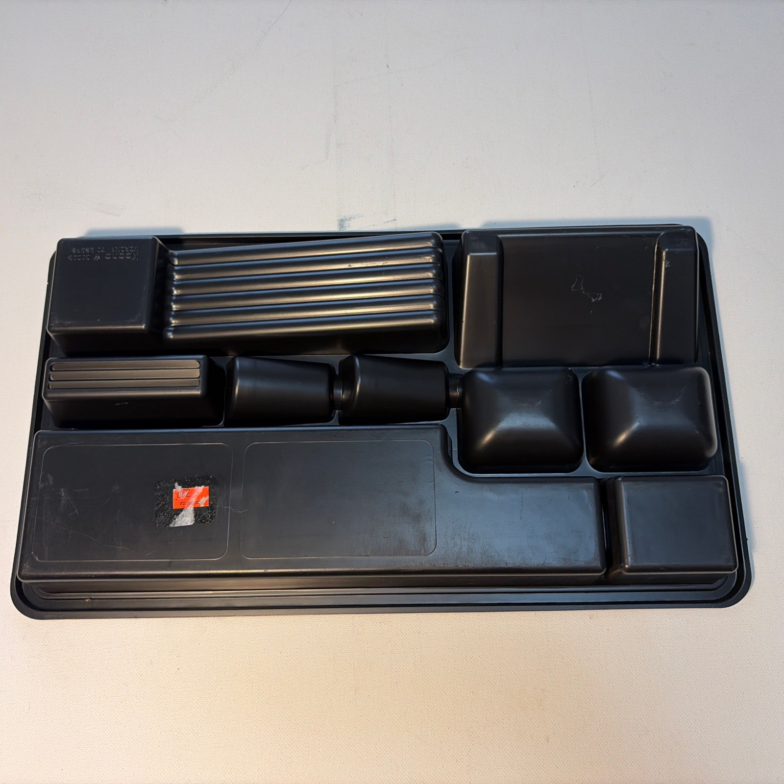 VTG Keene Desk Drawer Tray Black Plastic Sticker Made In USA Newell Office Rare