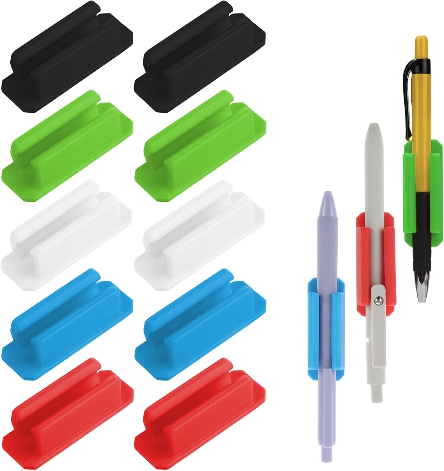 10PCS Adhesive Pen Holder Marker Holder Pencil Holder Colorful Soft Silicone