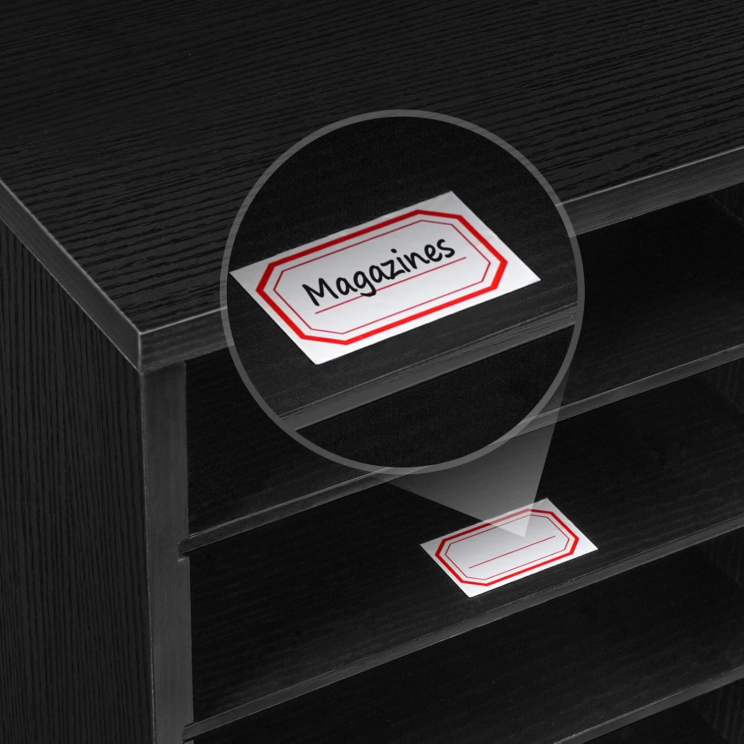 Literature Organizer, 27 Compartments Wooden Mail Organizer, Countertop Literatu