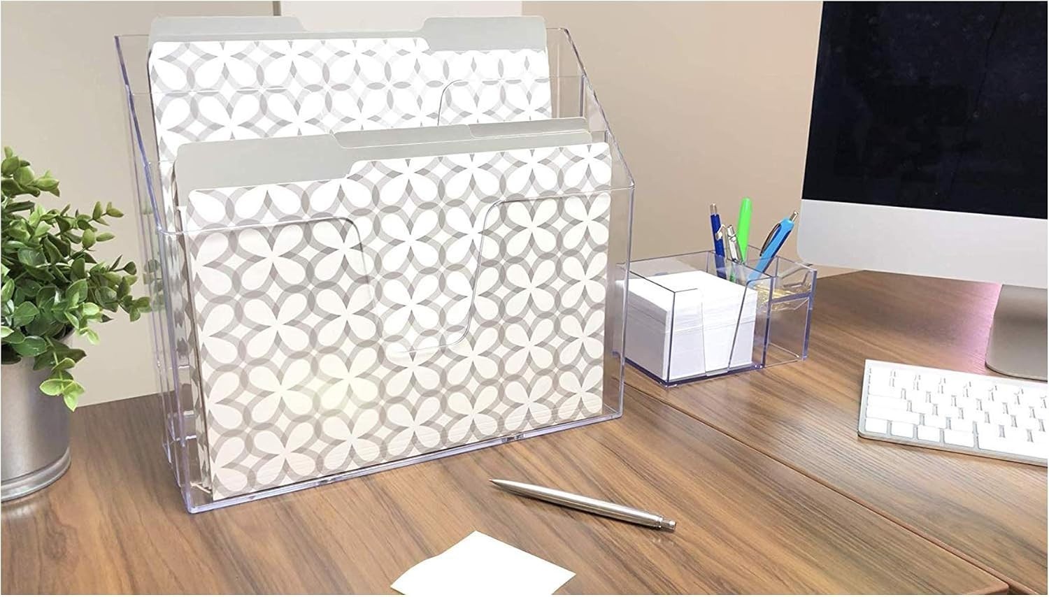 Versatile Open Top Desktop Organizer with 3 Compartments for Efficient Filing