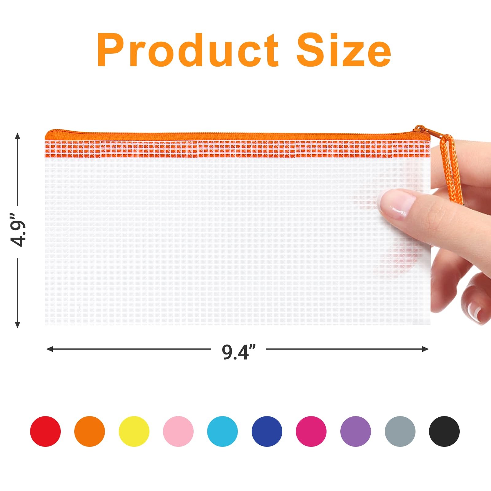 9.4×4.9 Inches Mesh Zipper Pouch with Sticker, 60 Pack Puzzle Storage Bags, O…