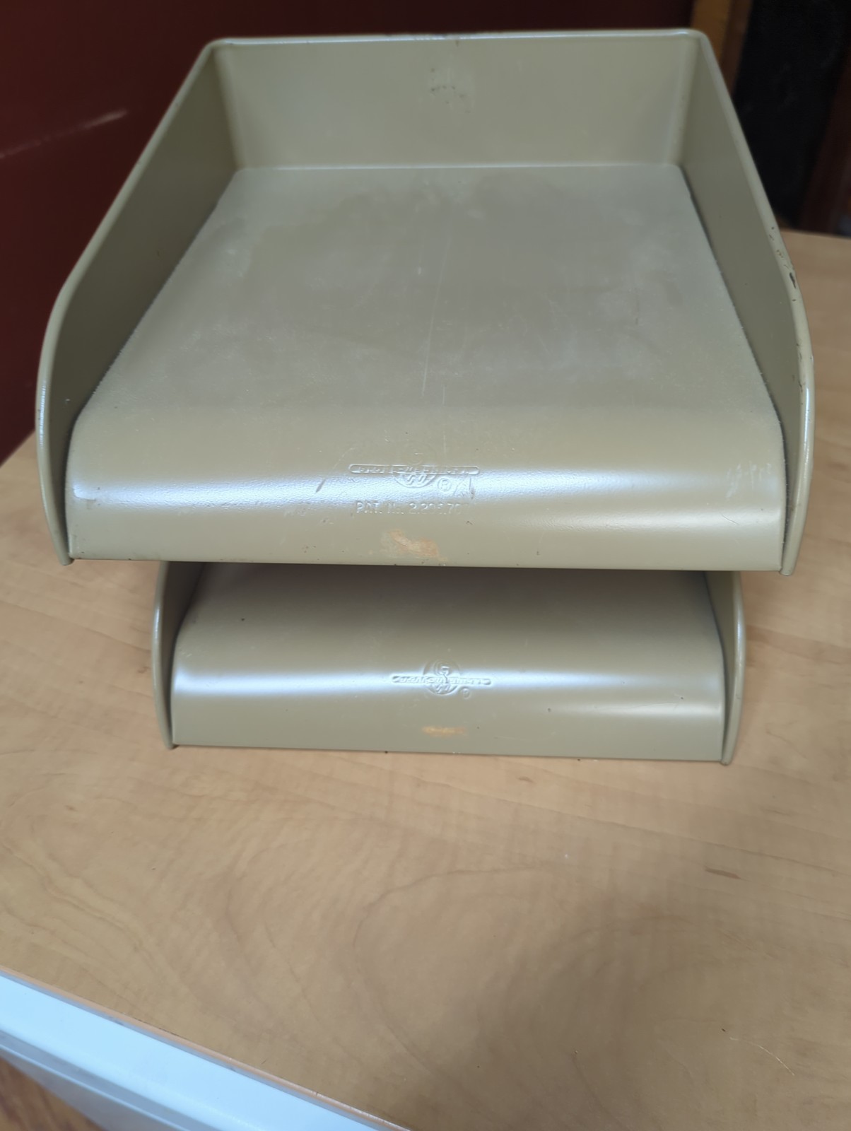 VTG Mid Century Modern Globe Wernicke GW Systems Steel Paper Tray Desk Organizer