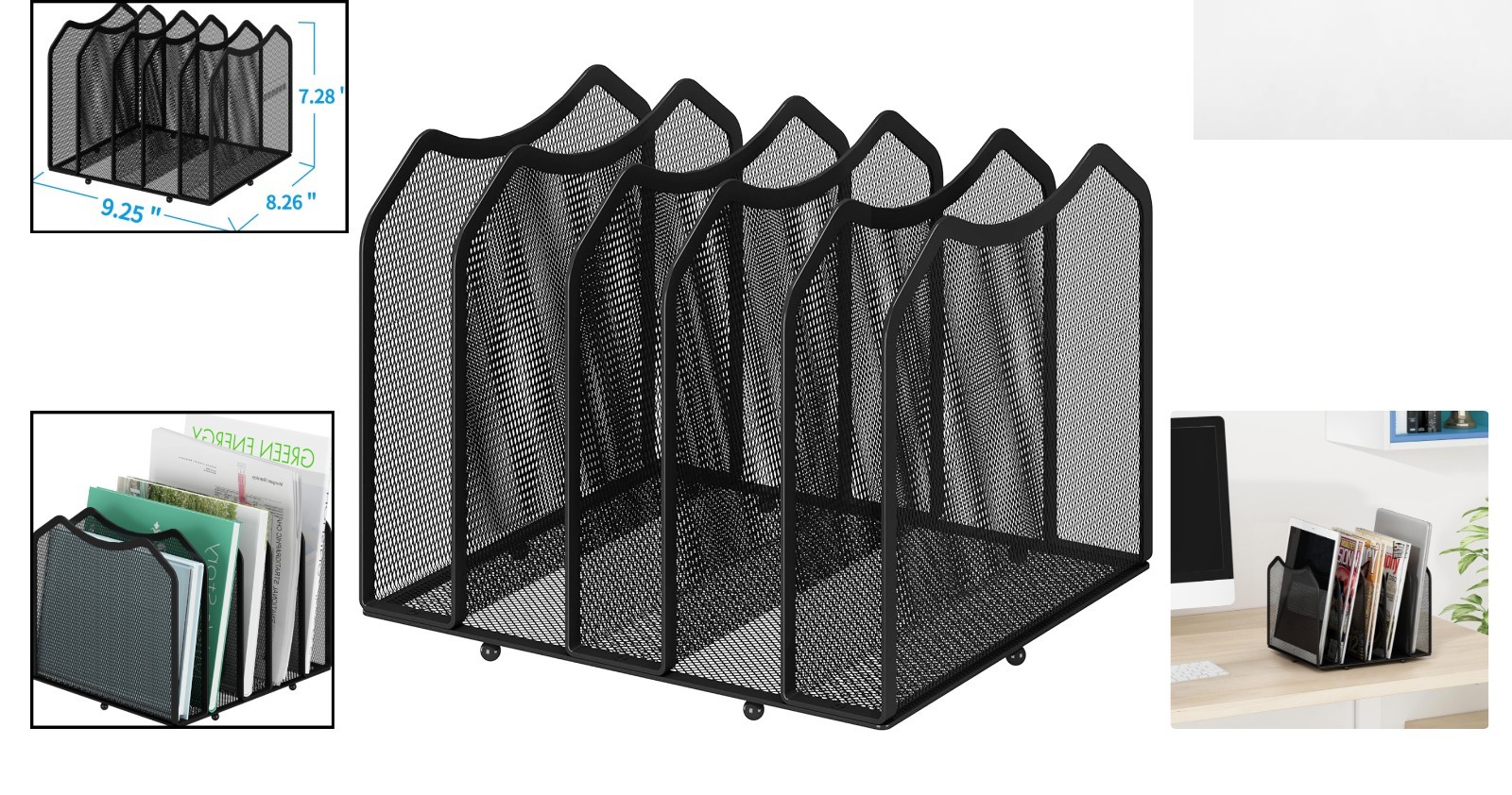 Multifunctional Mesh File Sorter – 5 Sections for Ultimate Desk Organization