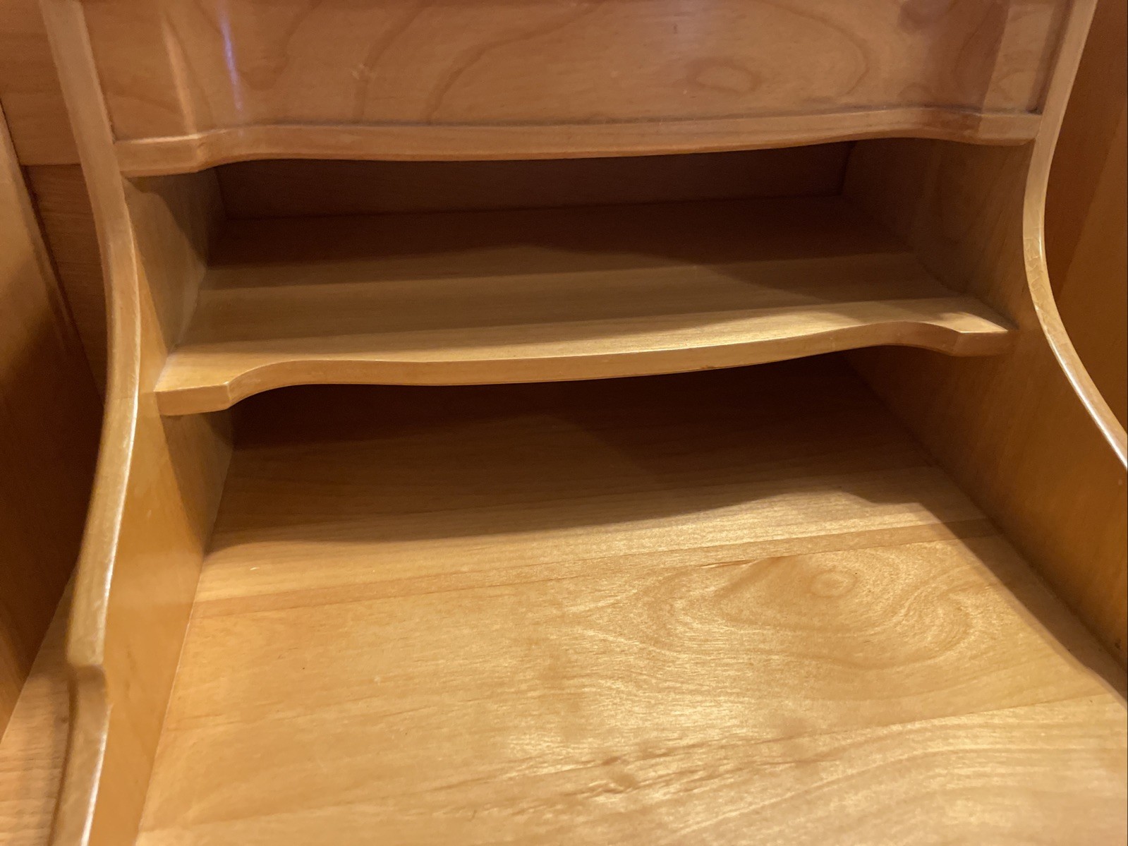 Wood Desk Top Organizer Wood Folder Paper Holder Two drawers. 15.5” W x 10.75 D