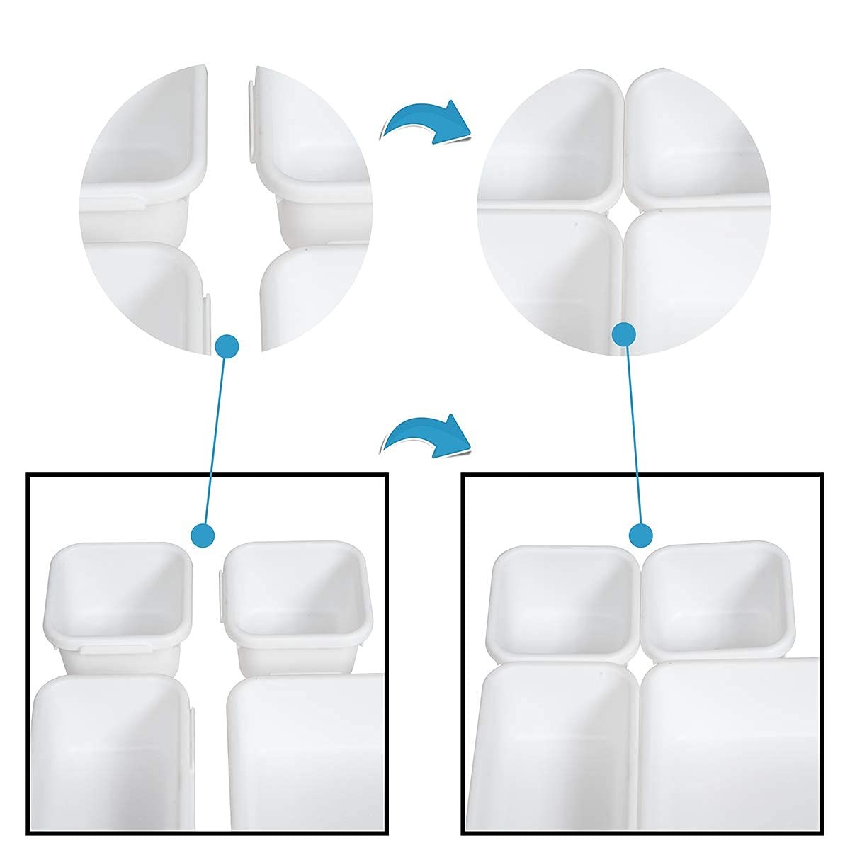 18 Pcs White Drawer Organizers Trays Set Drawer Dividers for Kitchen Office B…