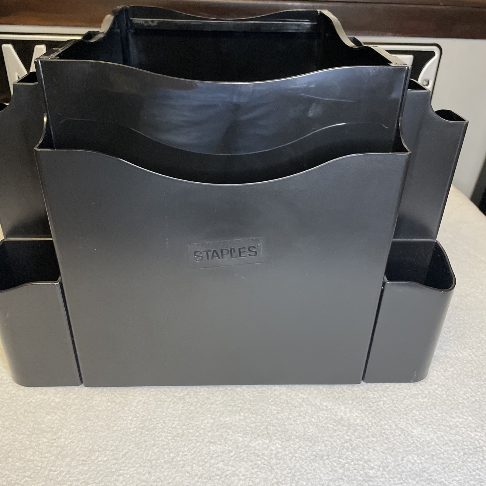 Vintage Rotating Office Desk Organizer By Staples & Apprentice 16”x16”x11.5”