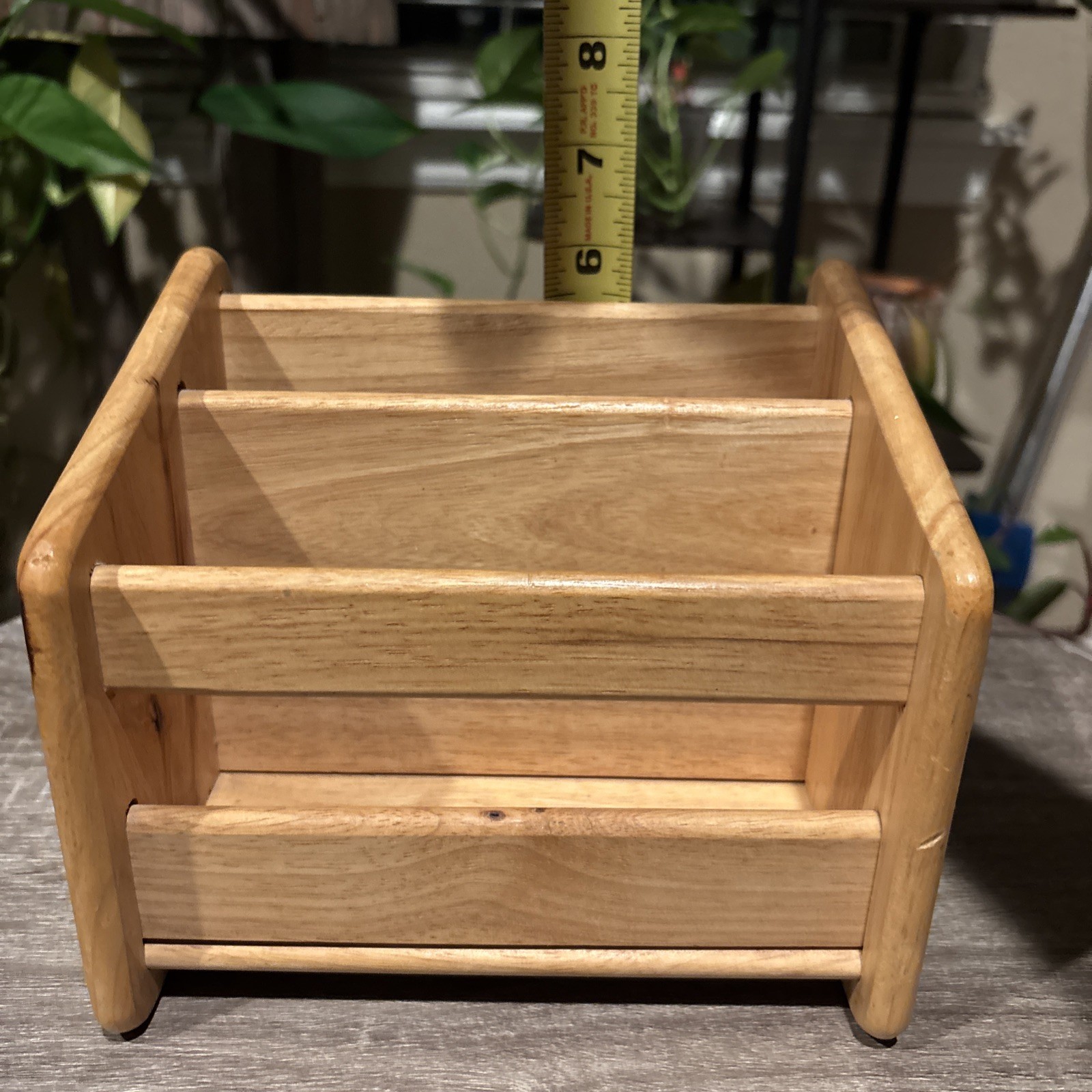 Vintage Wooden Desk/Mail/Letter/Recipe Holder Natural wood Finish