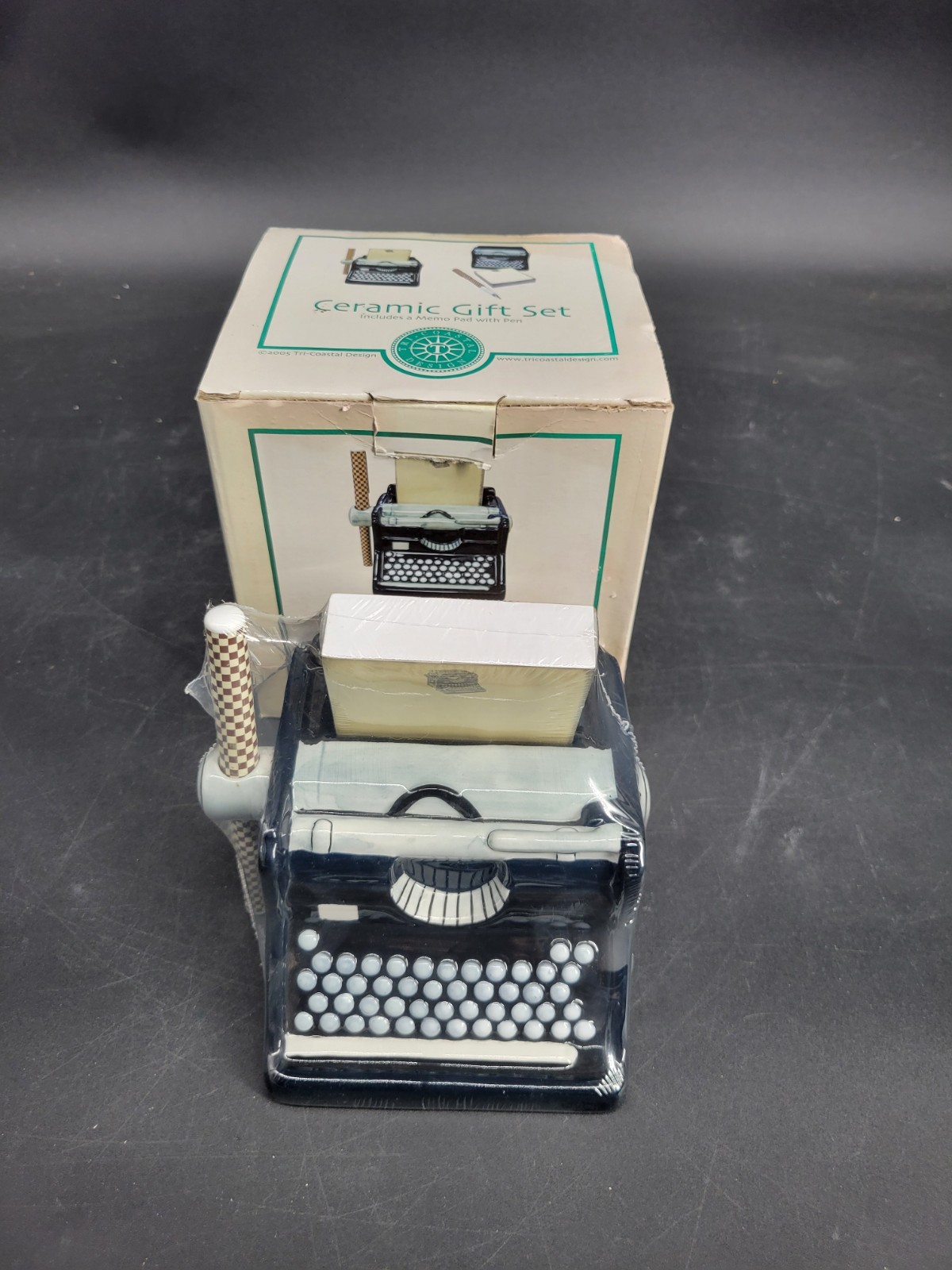 Vintage 2005 Typewriter Shape Ceramic Gift Set by Tri-Coastal Design -New In Box