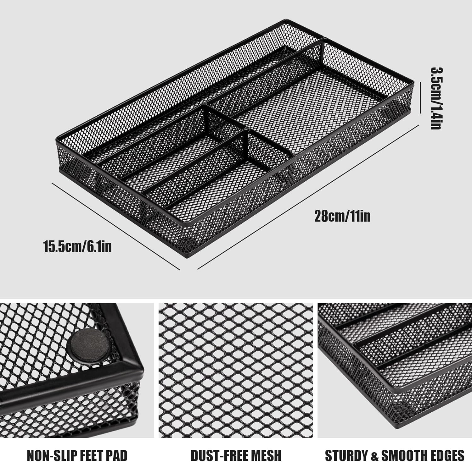 Desk Drawer Organizer Tray,Drawer Organizer for Office and Home,Desk Organizer w