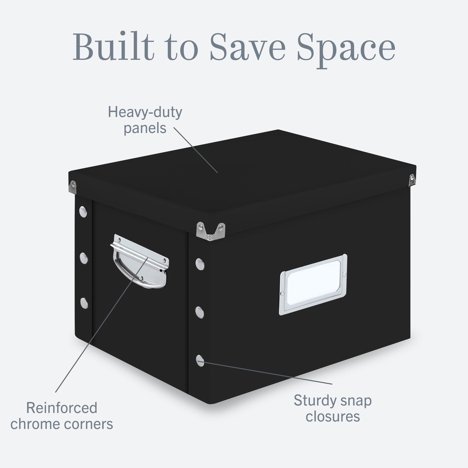 Snap-N-Store File Storage Box & Organizer – 1 Pack – 16.125 x 1 Pack, Black